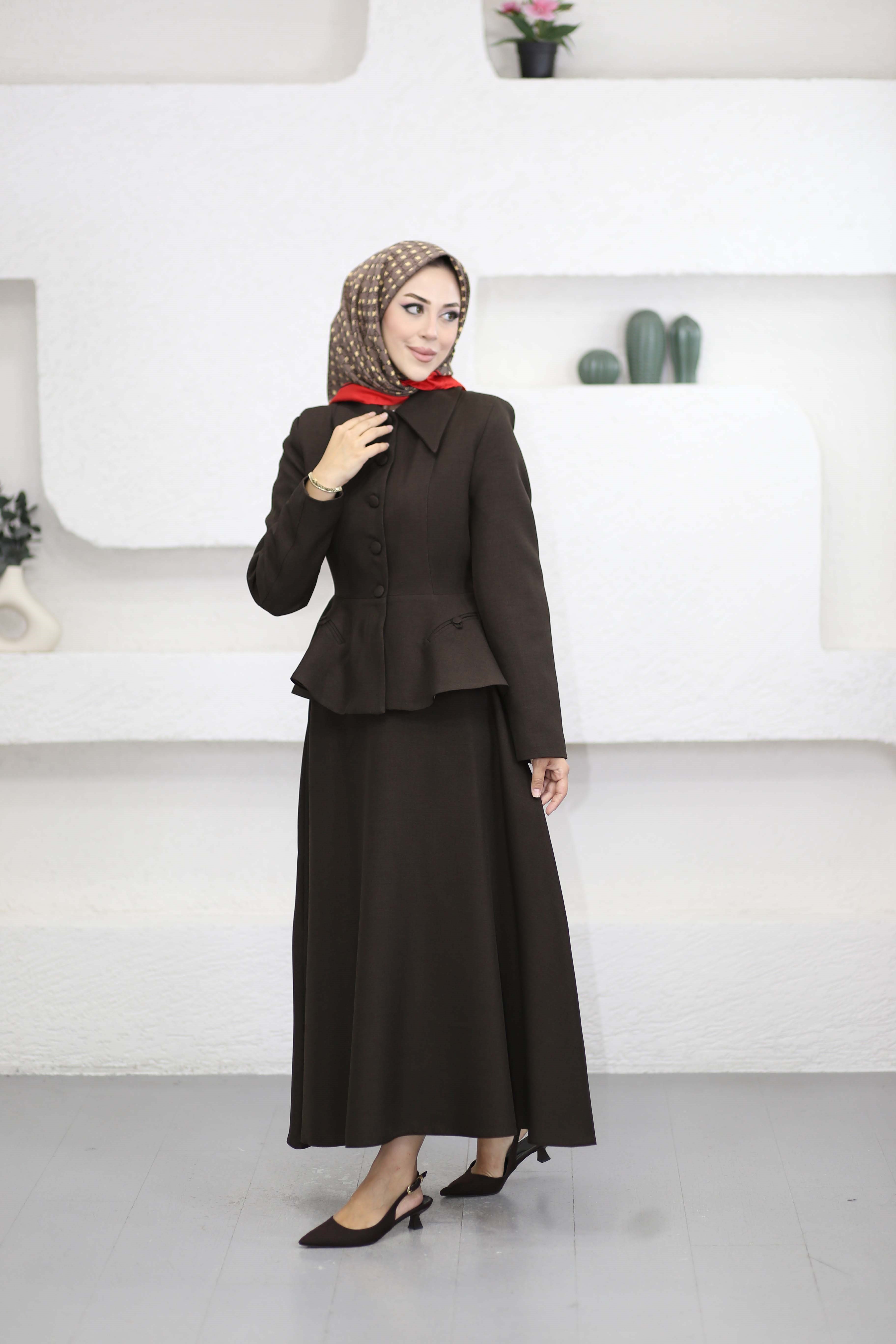 Anna Takım Kahverengi 3255
