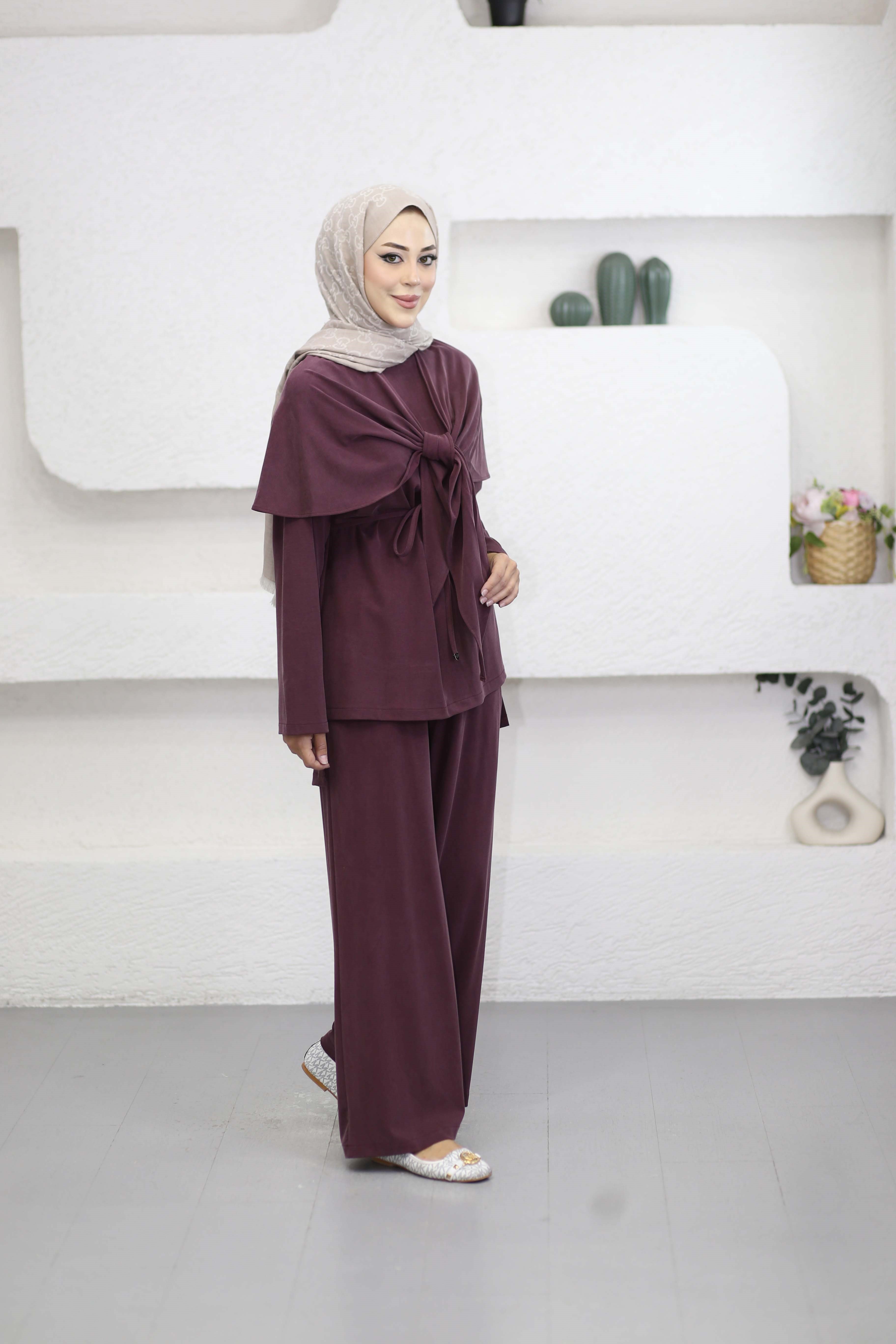 Omuz Atkılı  Takım Bordo 4522