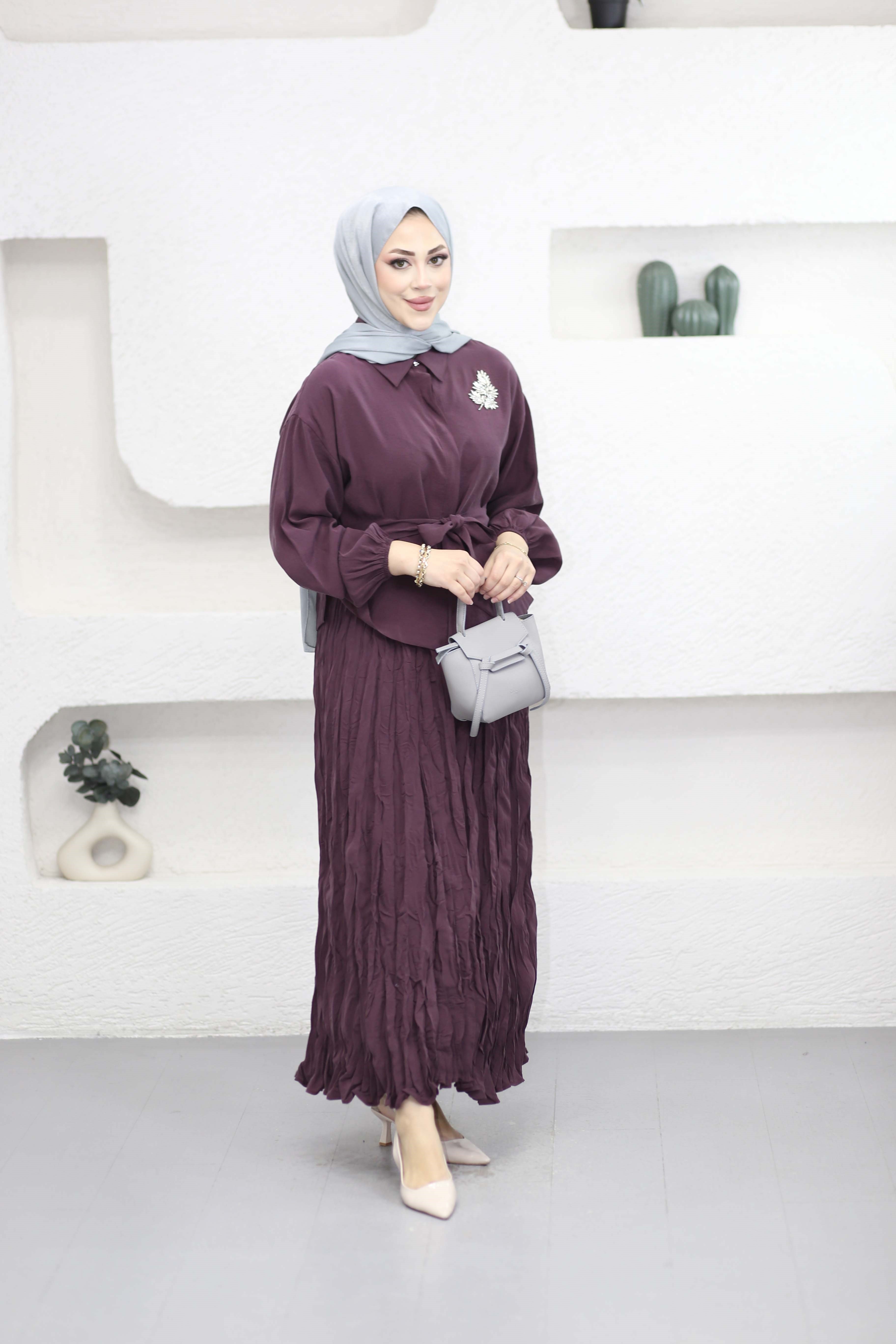 Yaprak Takım Bordo 9870