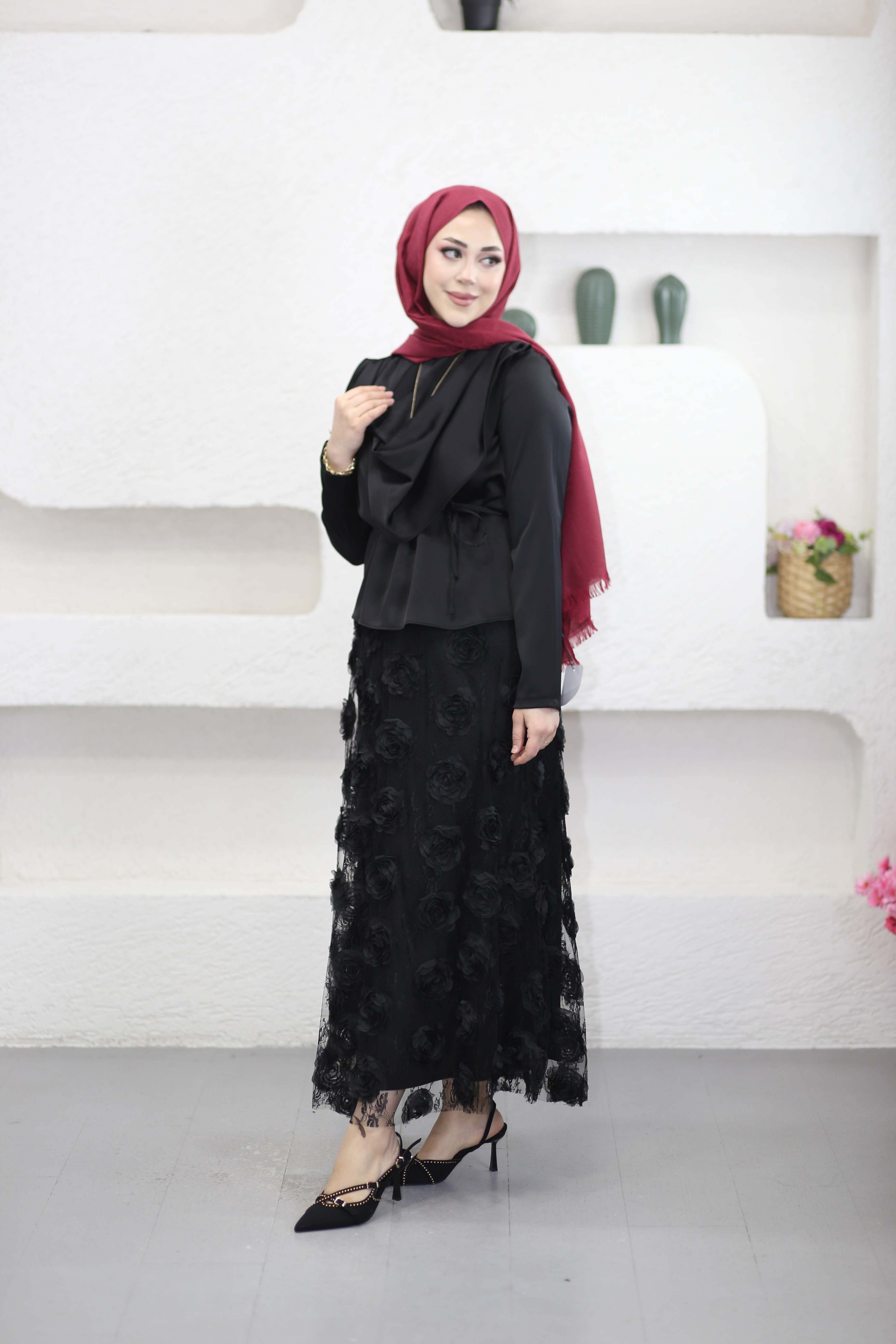 Gül Tasarım Takım Siyah 7346