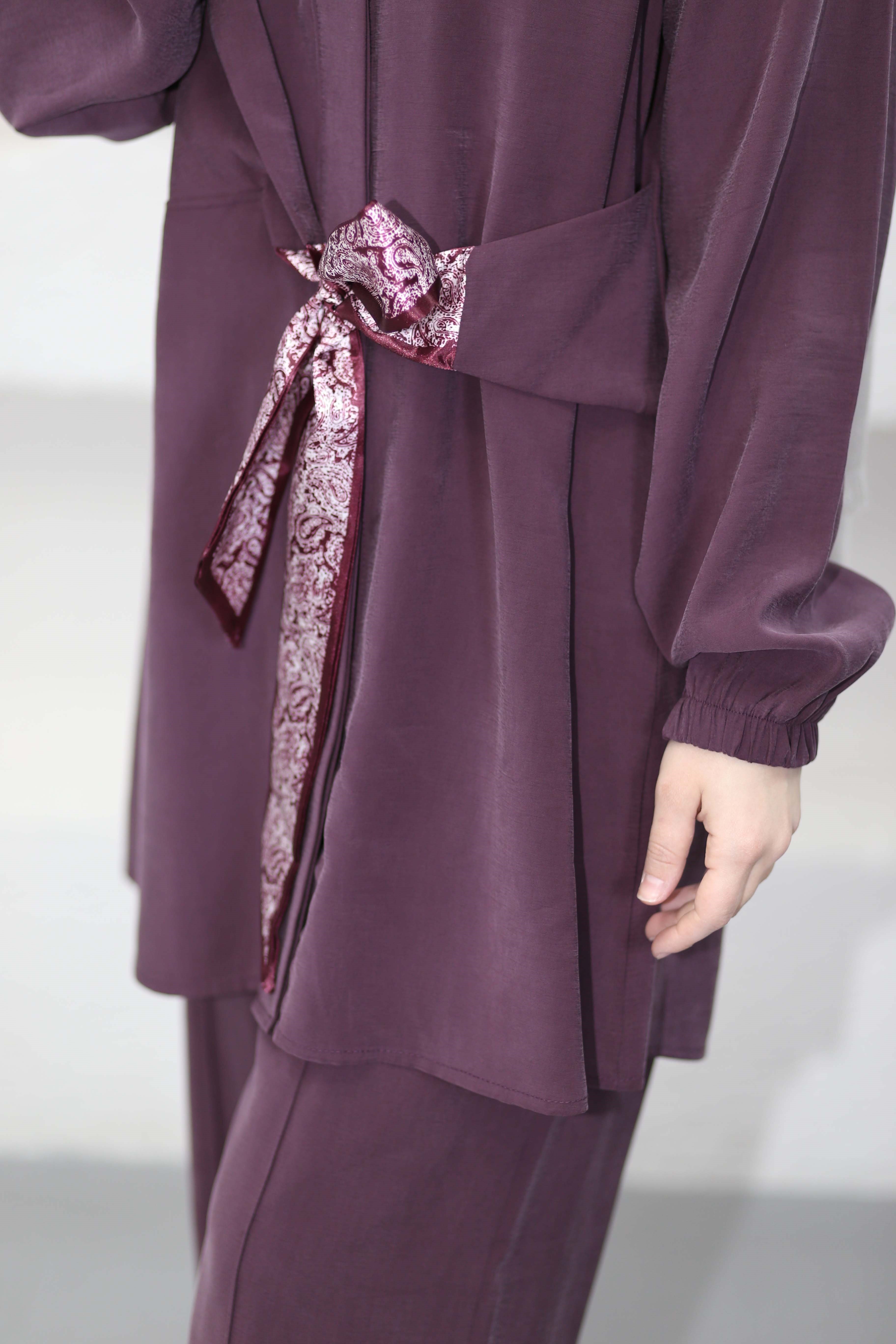 Fular Kuşaklı Takım Bordo 4639