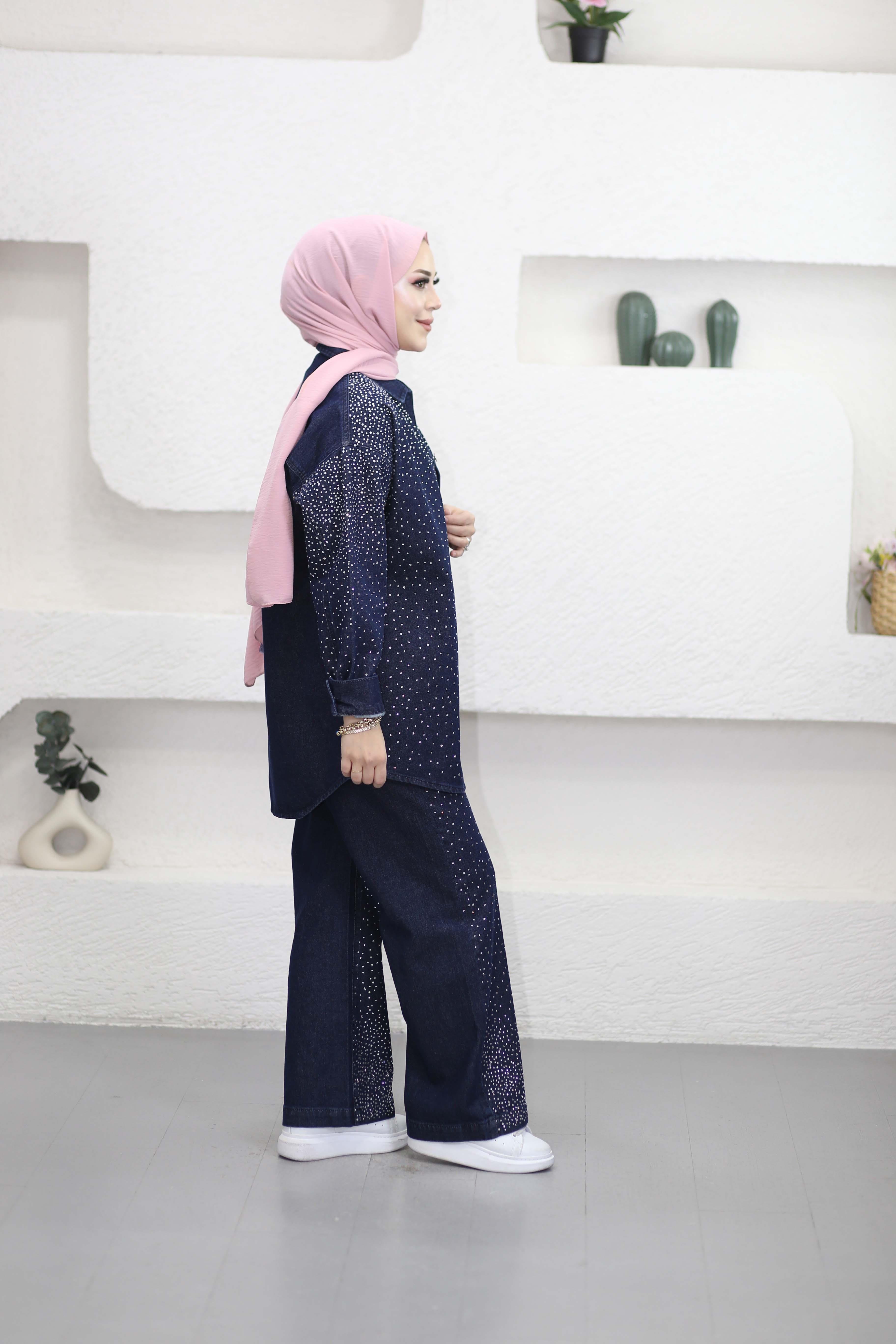 Denim Shine Takım Koyu Mavi 7469