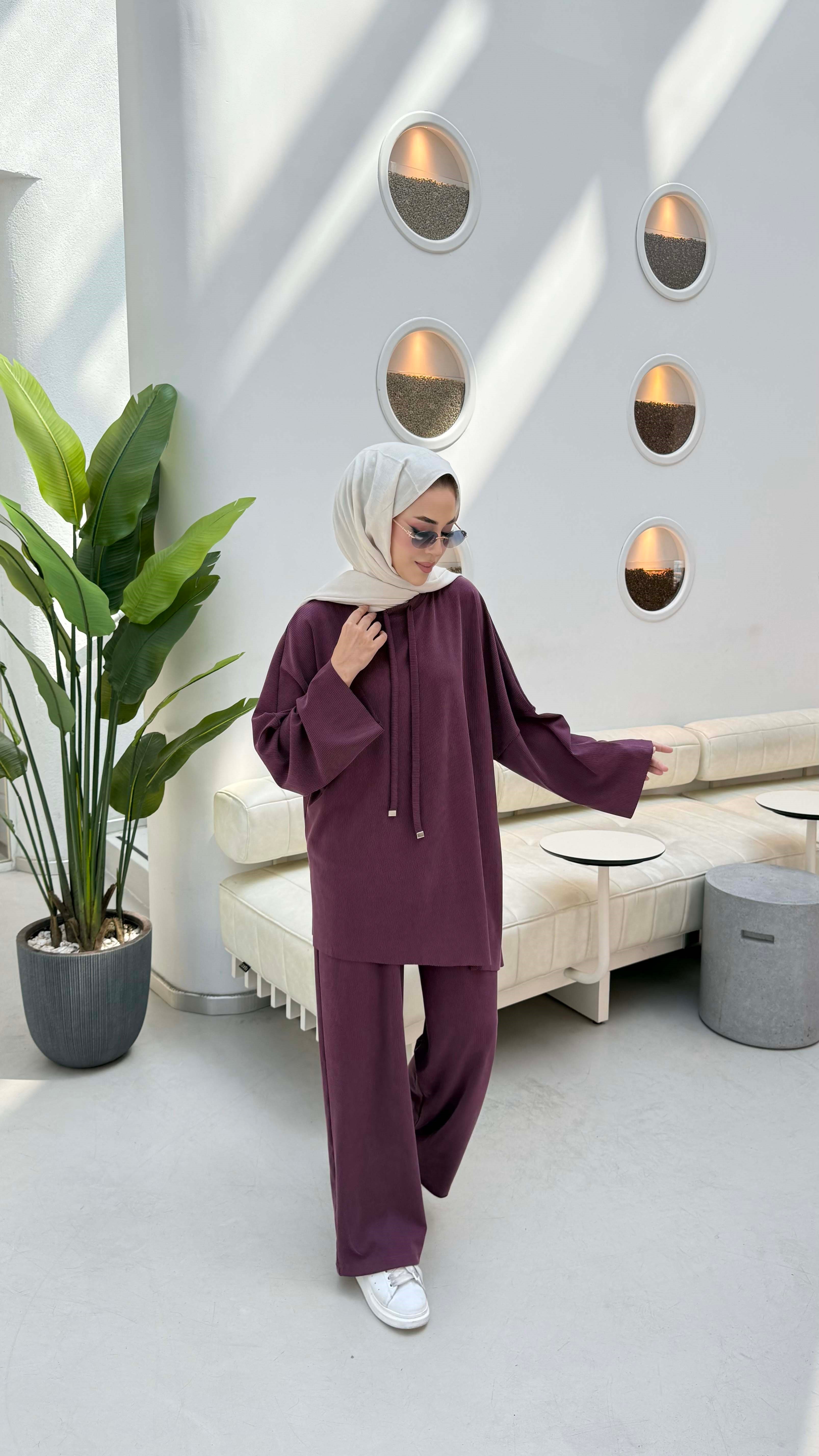 Fitilli Oysho Takım Mürdüm 6072