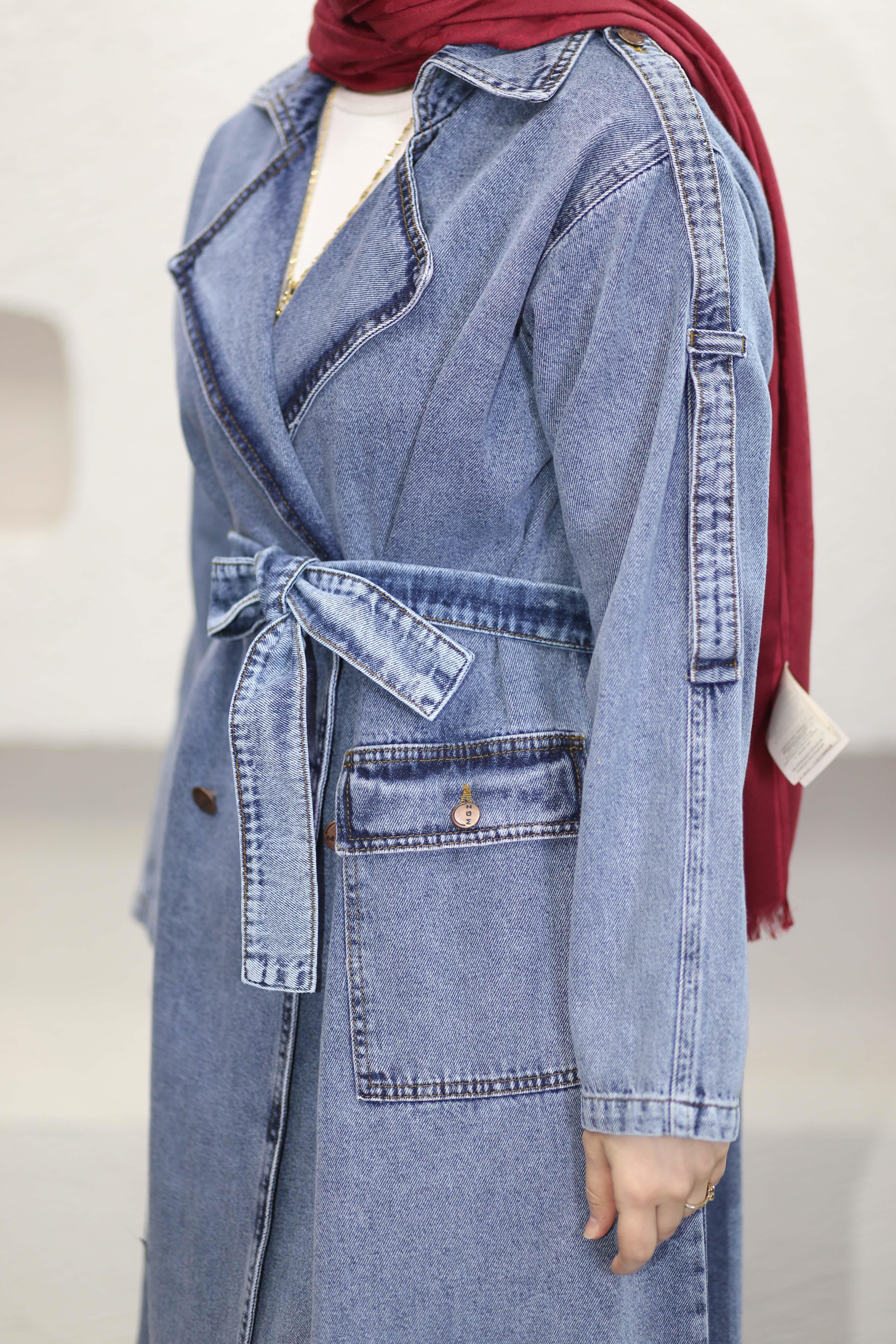 Denim Araboy Trençkot Açık Mavi 7503