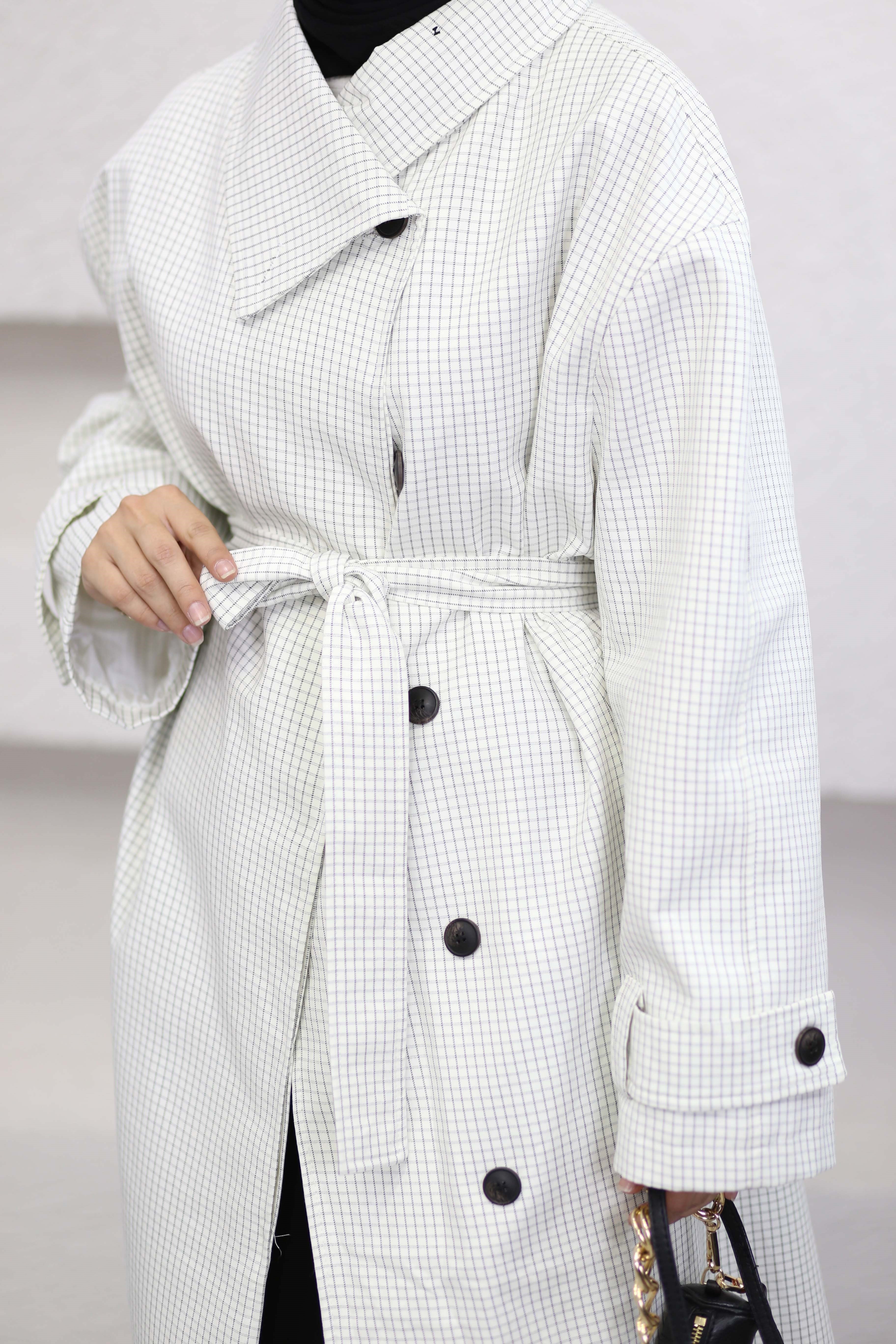 Kruvaze Oversize Trençkot Ekru 7770