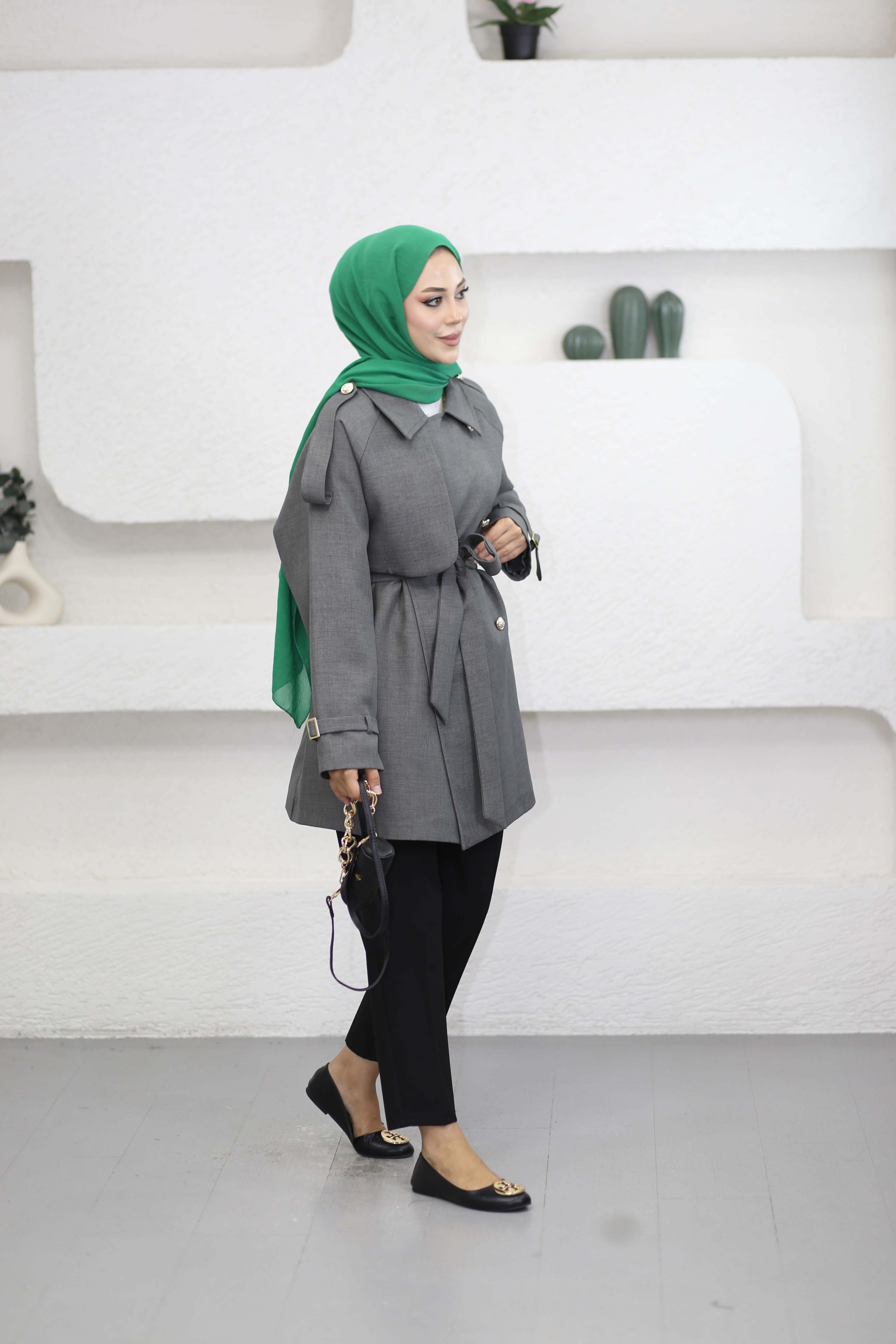 Verya Trençkot Gri 3247