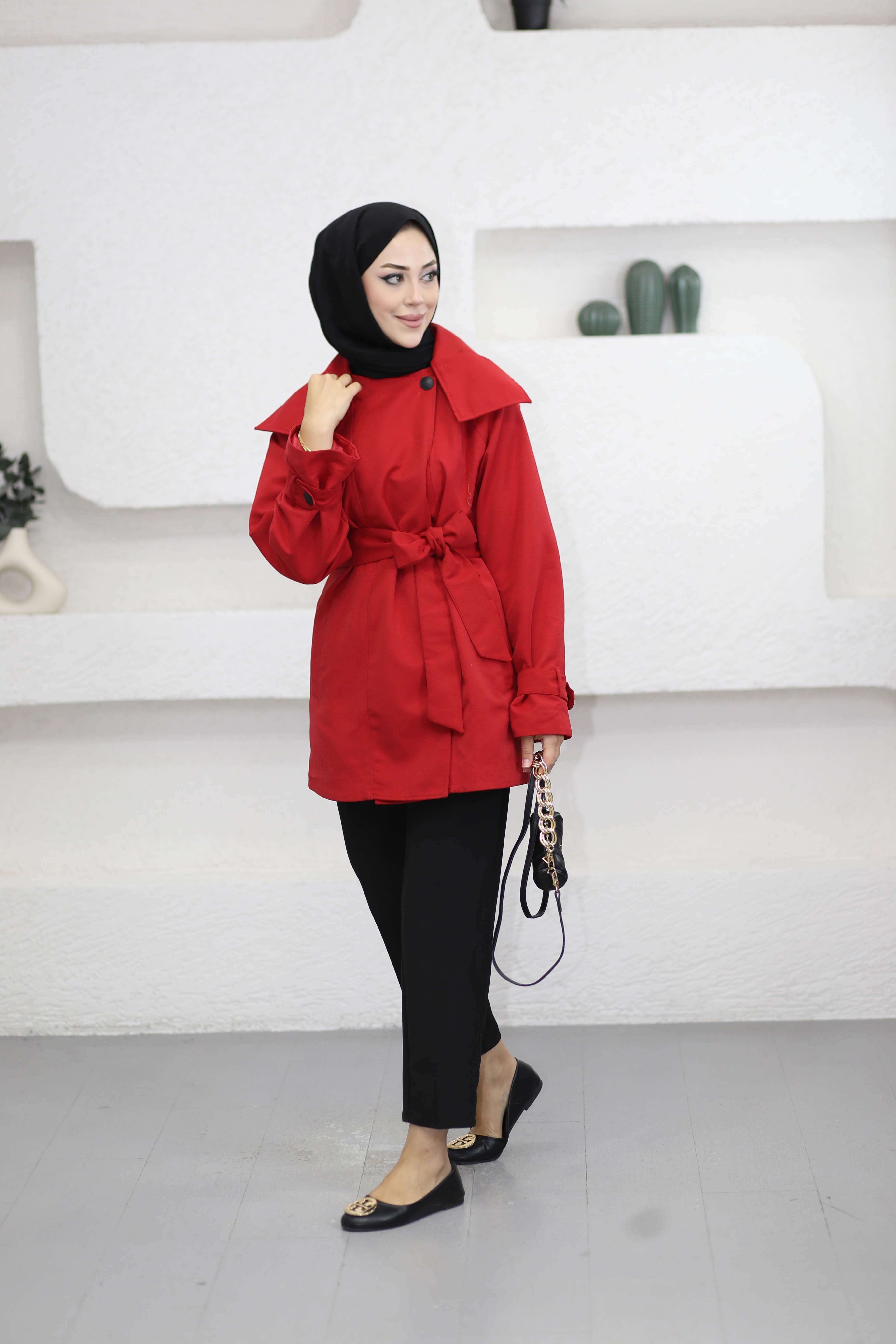Alfa Trençkot Kırmızı 9024