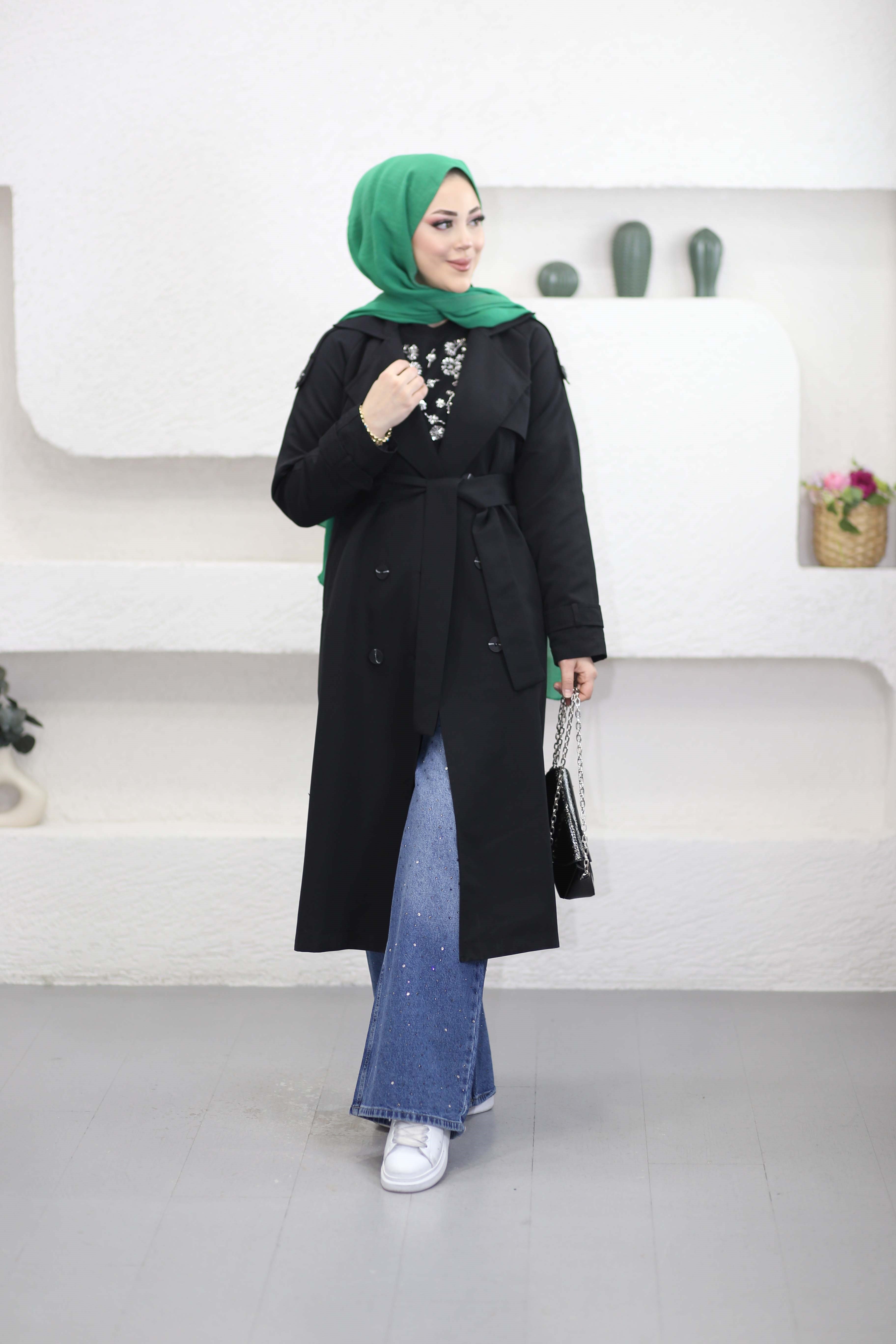 Şeyda Trenç Siyah 4042