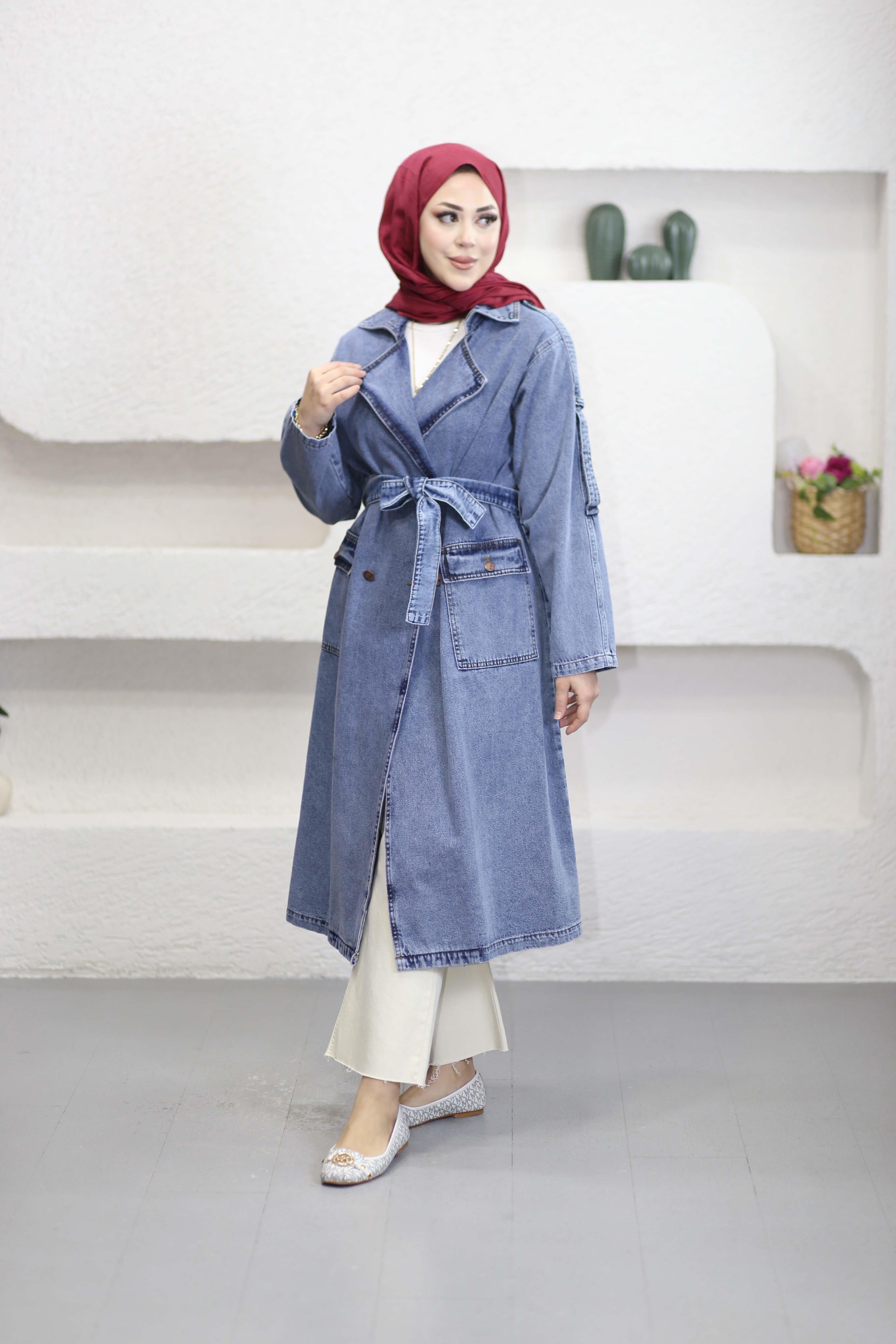 Denim Araboy Trençkot Açık Mavi 7503