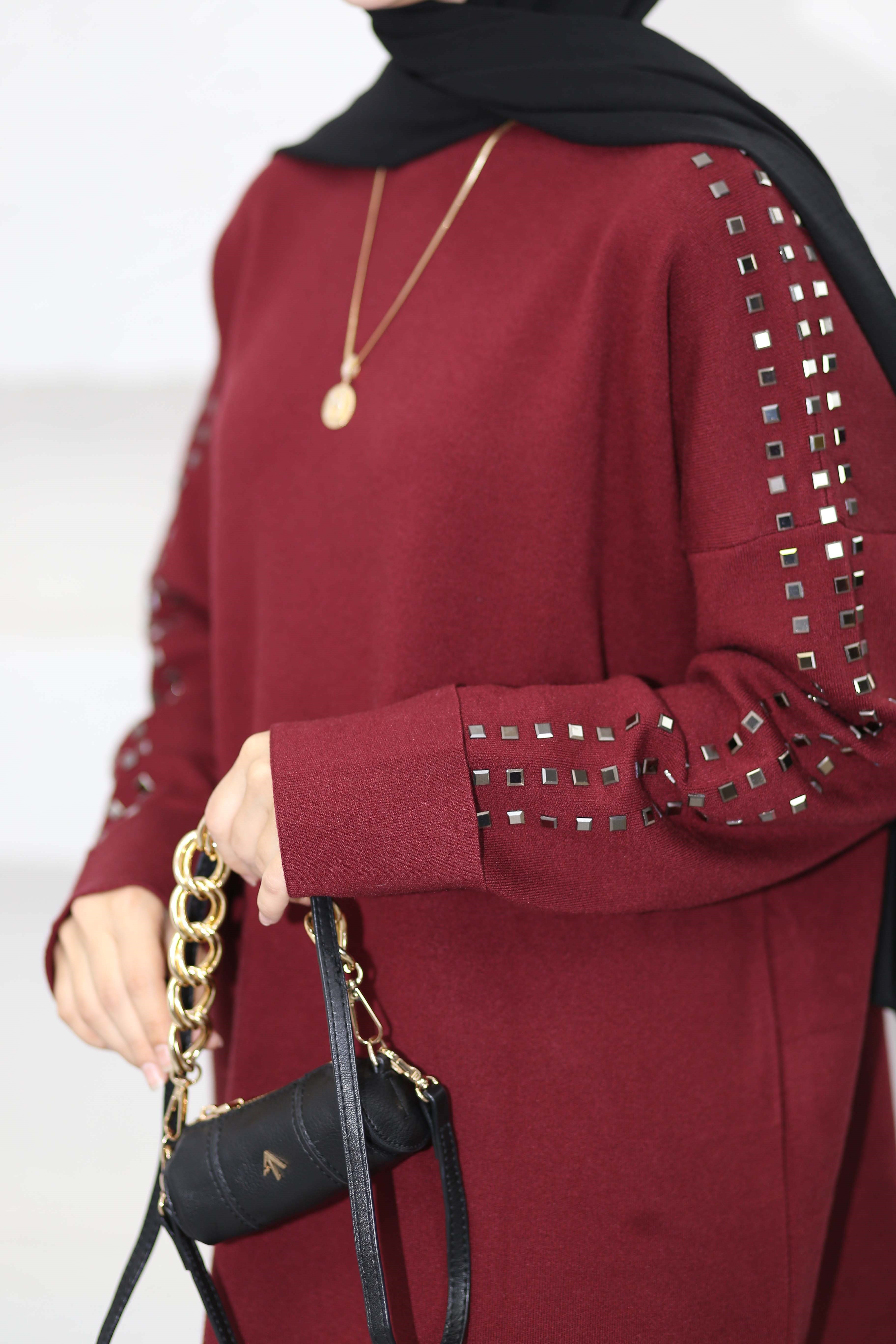 Omuz Taşlı Tunik Bordo 26150