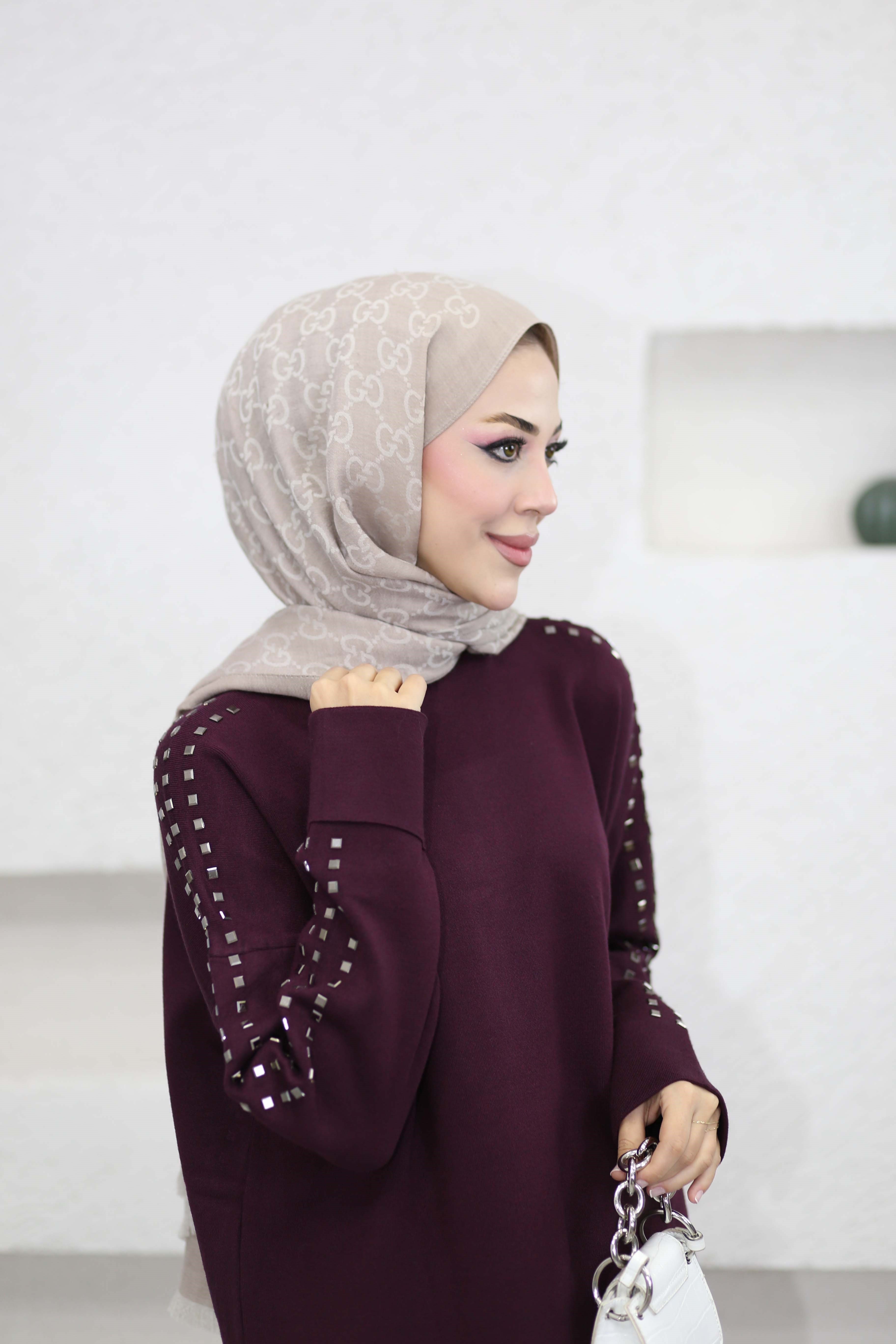 Omuz Taşlı Tunik Mürdüm 26150