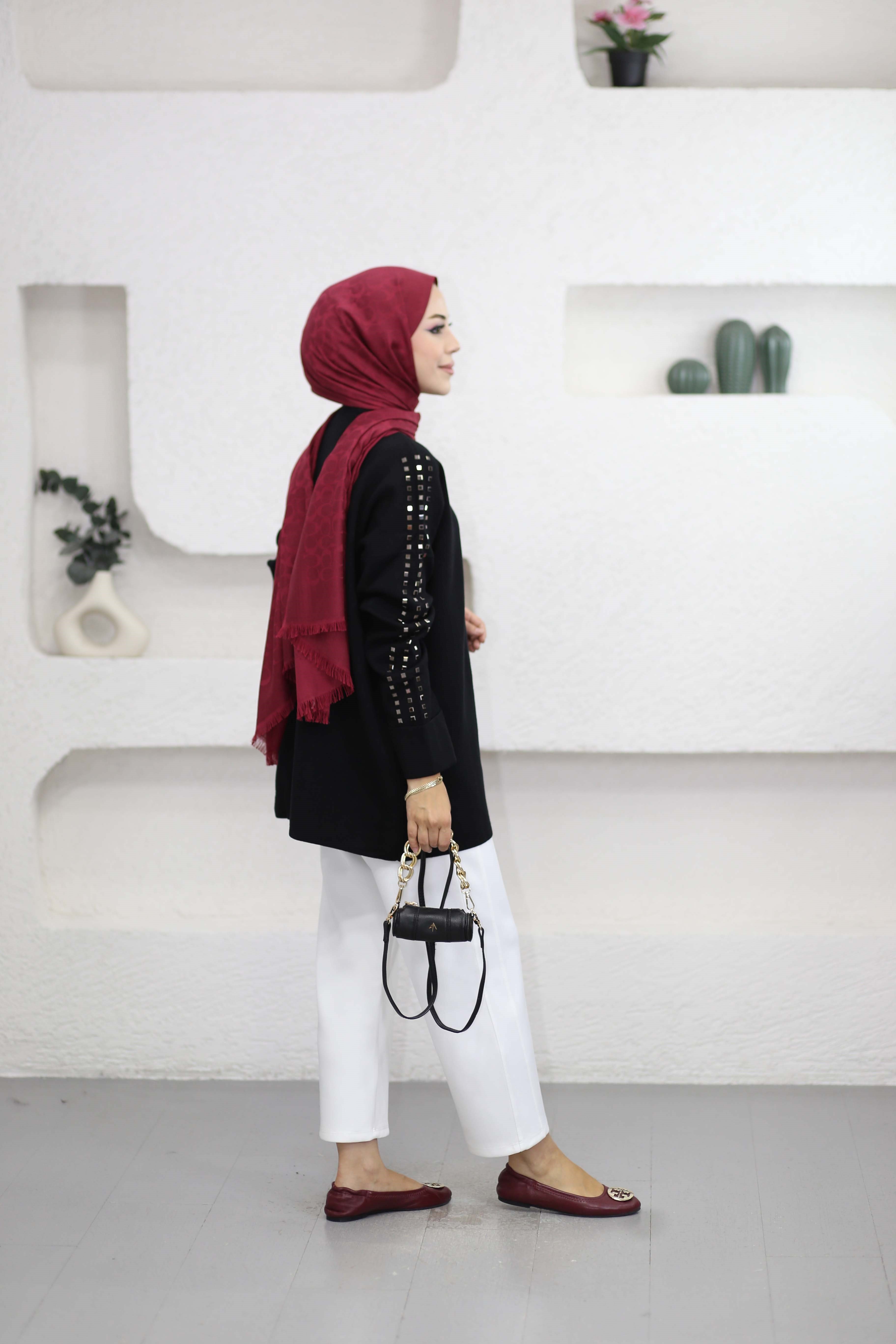 Omuz Taşlı Tunik Siyah 26150