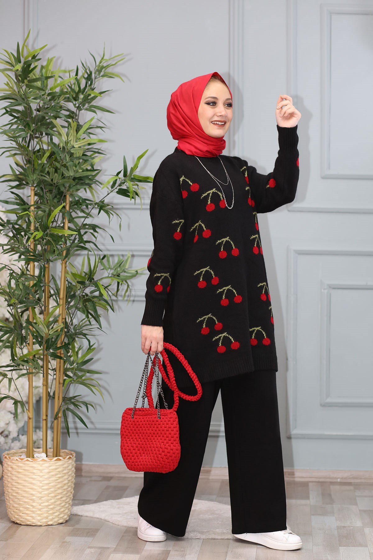 KİRAZ TRİKO TUNİK SİYAH  20707