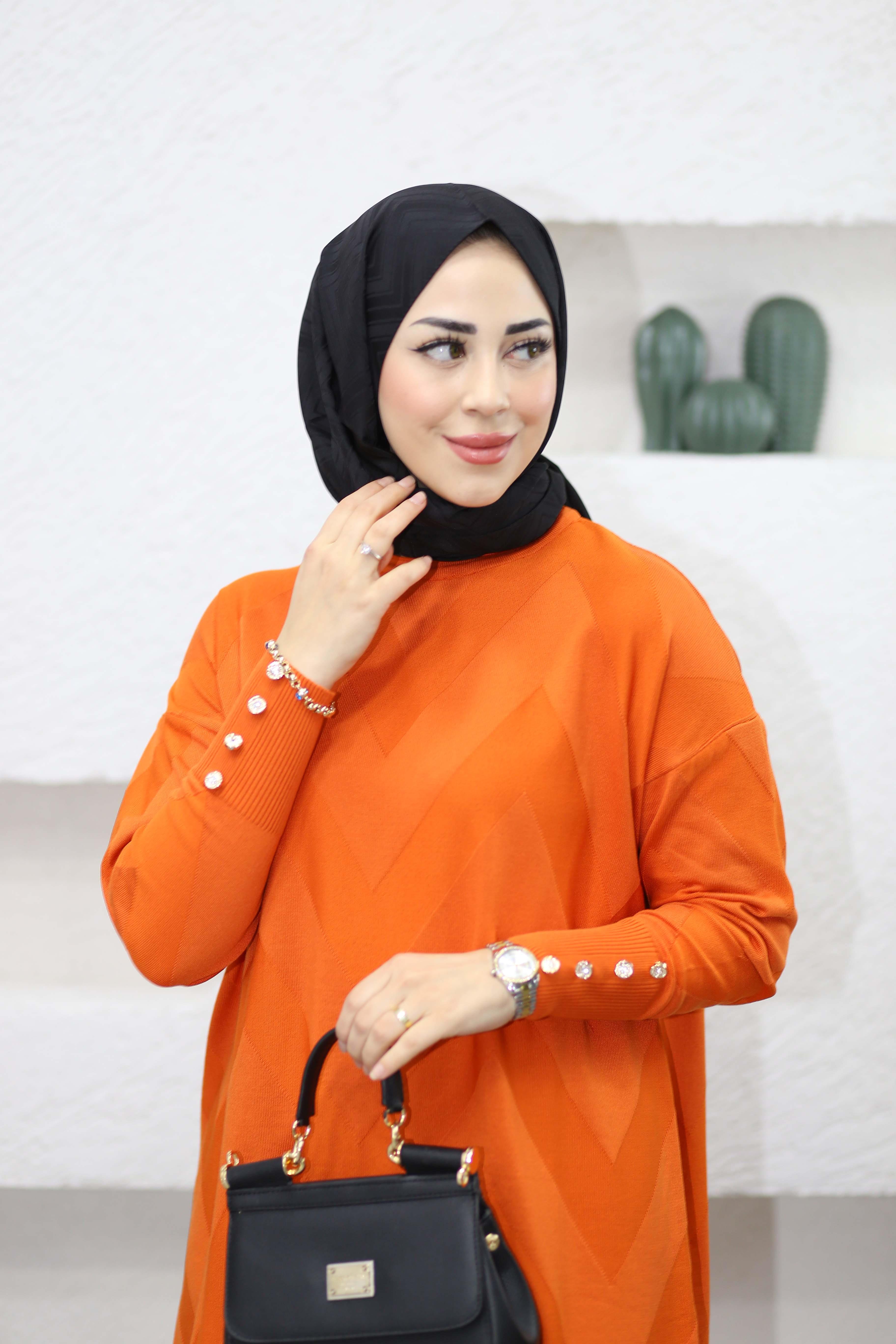 Zikzak Merserize Tunik Turuncu 3705