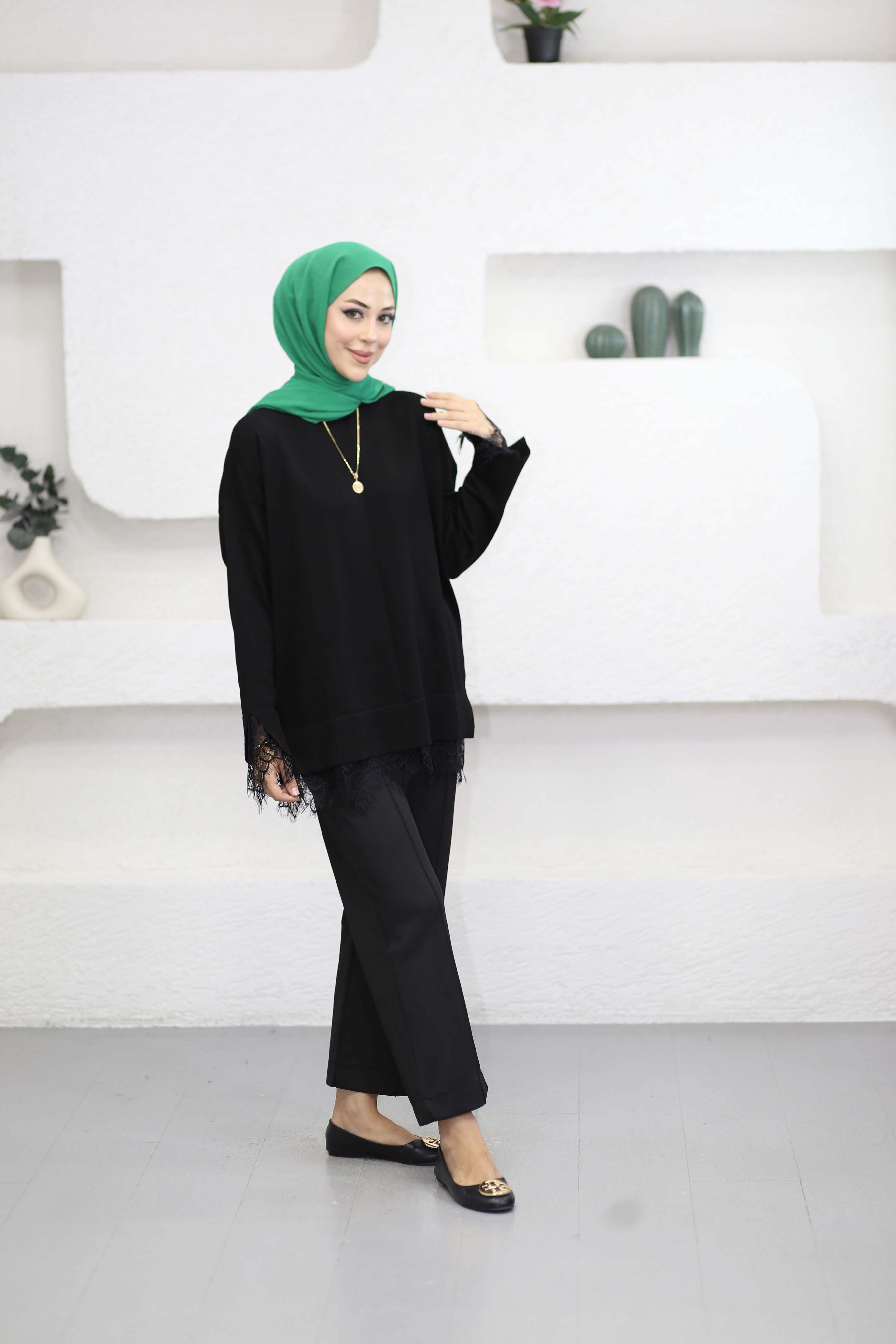Yellow Triko Tunik Siyah 6122