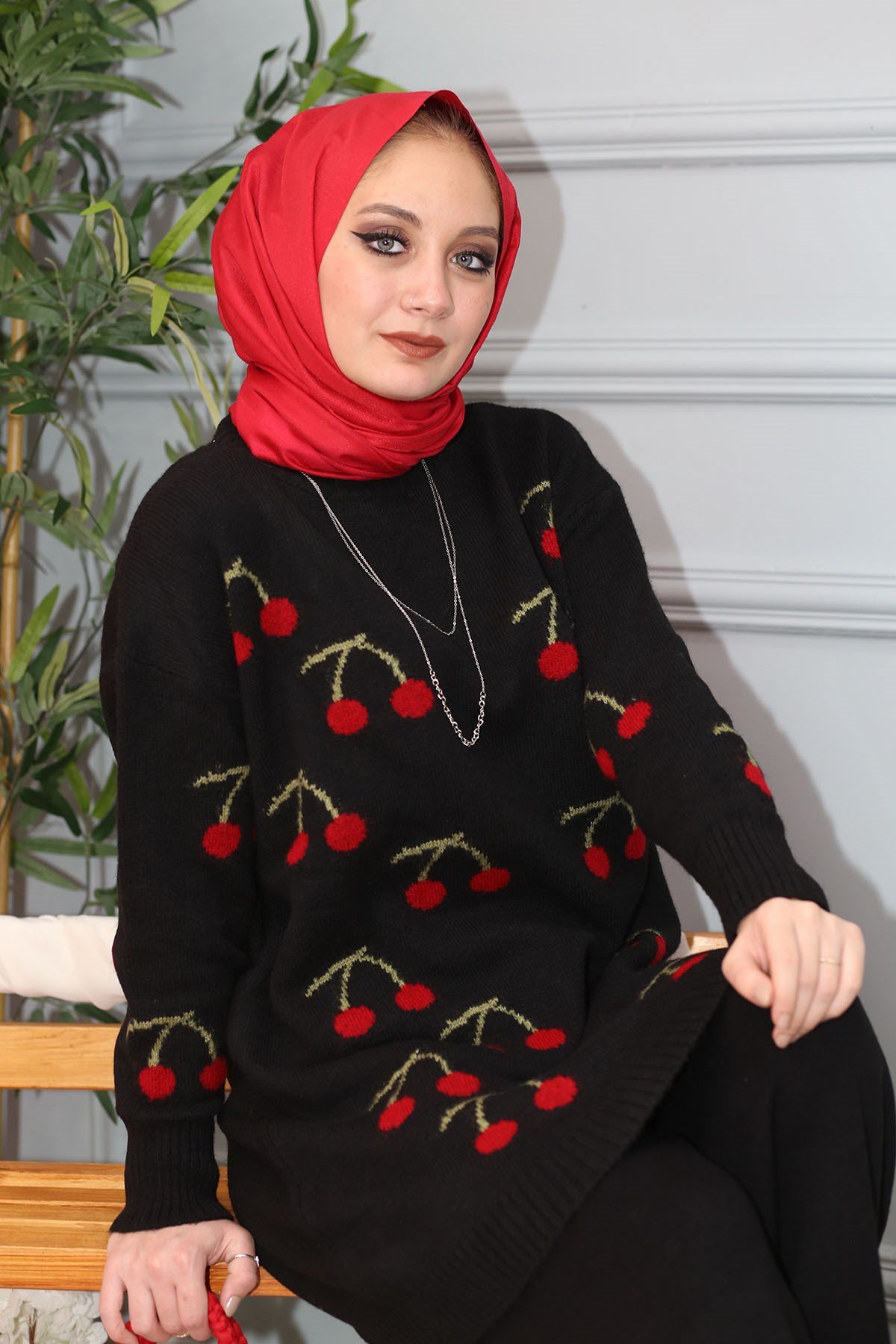 KİRAZ TRİKO TUNİK SİYAH  20707