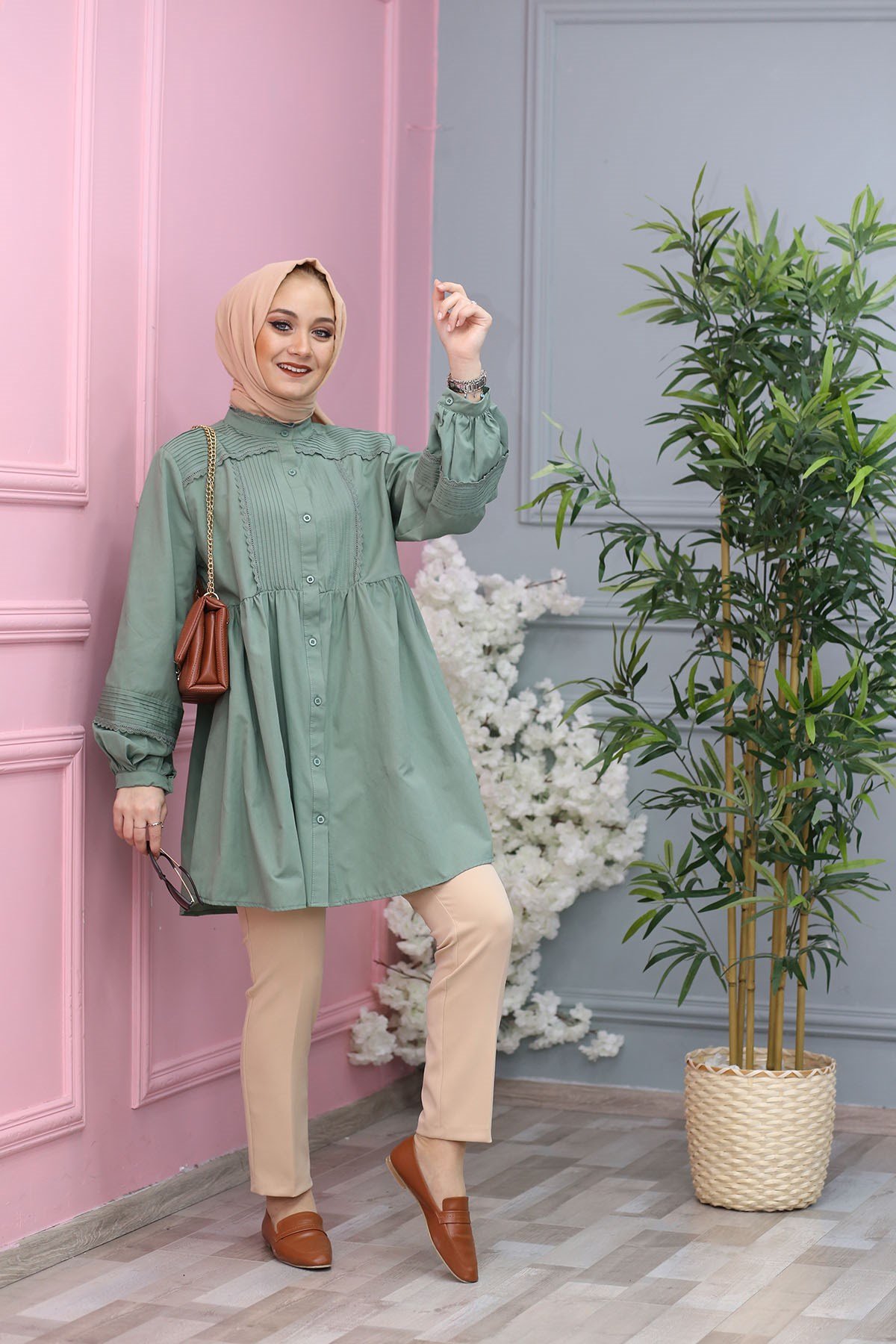 DANTEL DETAYLI TUNİK 61175