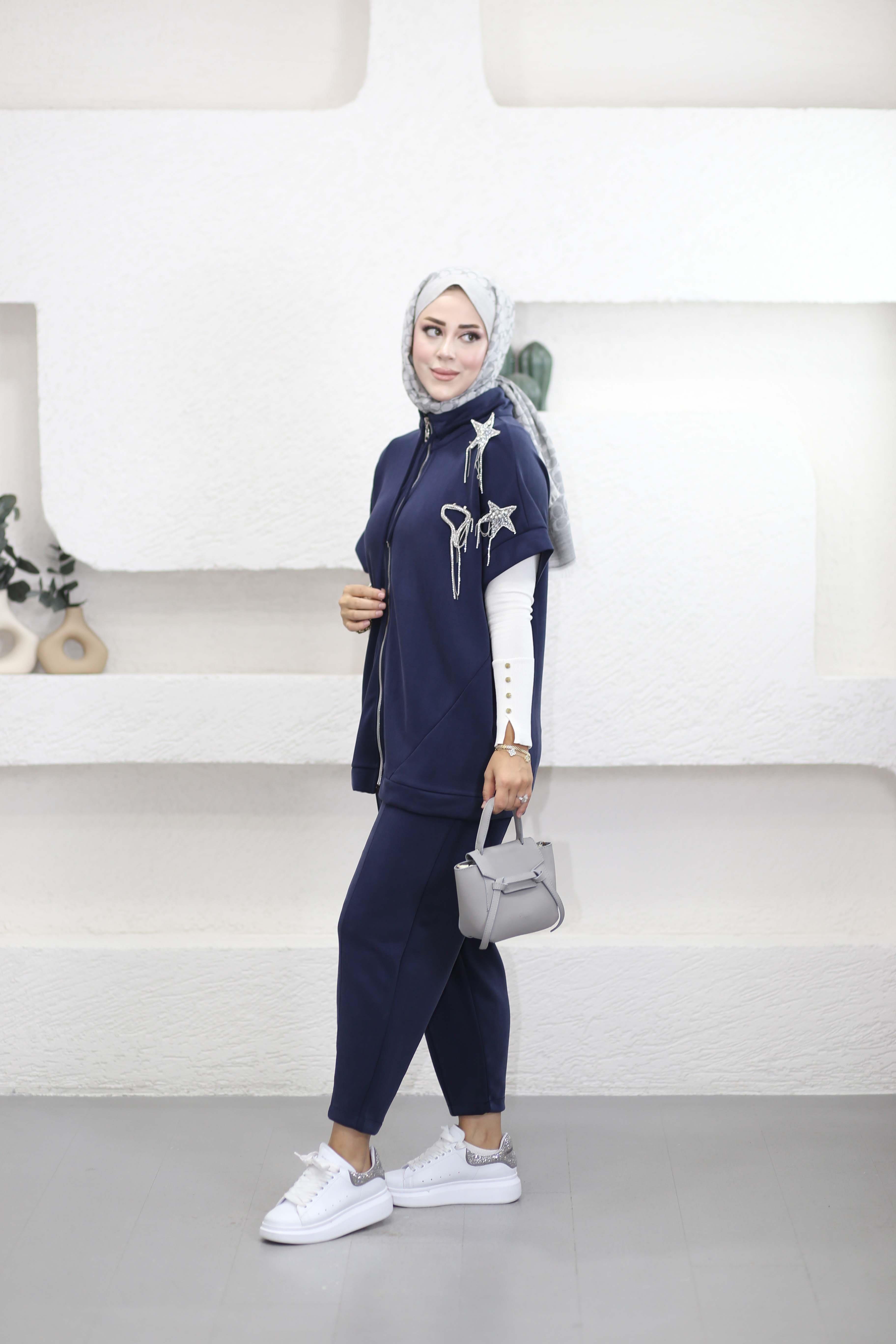 Oysho Fermuarlı Yelek Lacivert 24353