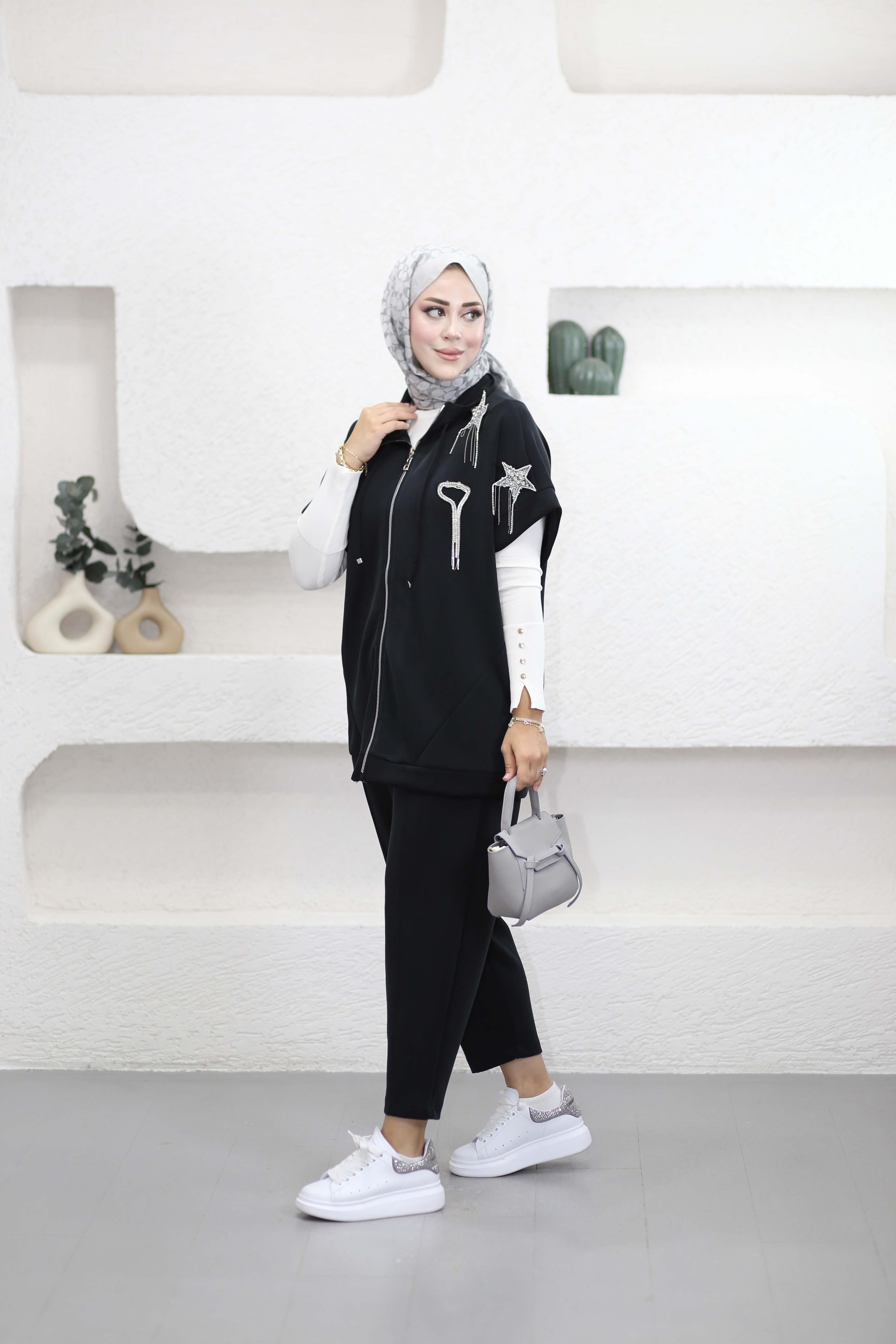 Oysho Fermuarlı Yelek Siyah 24353