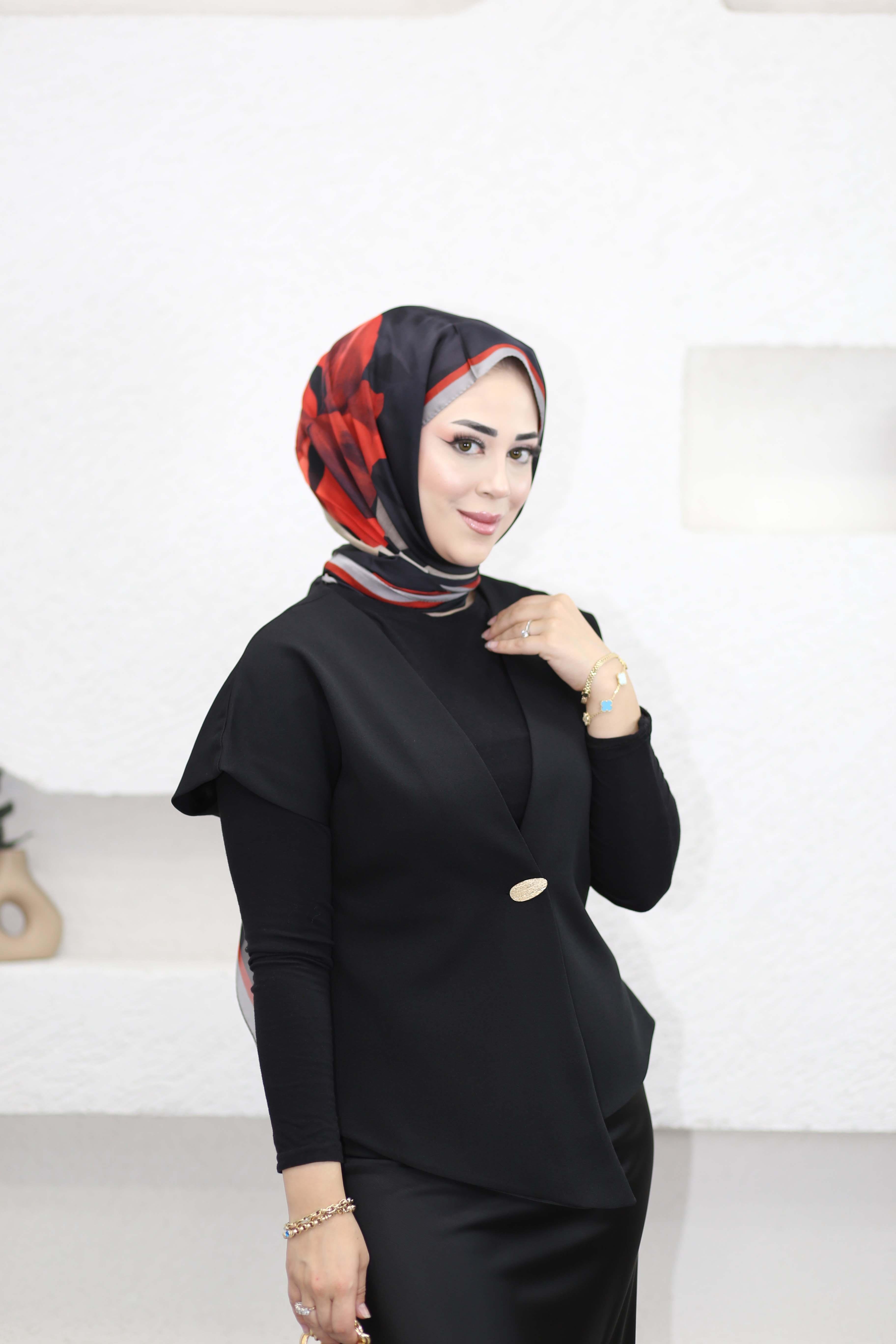 Tek Düğme Yelek Siyah 1188