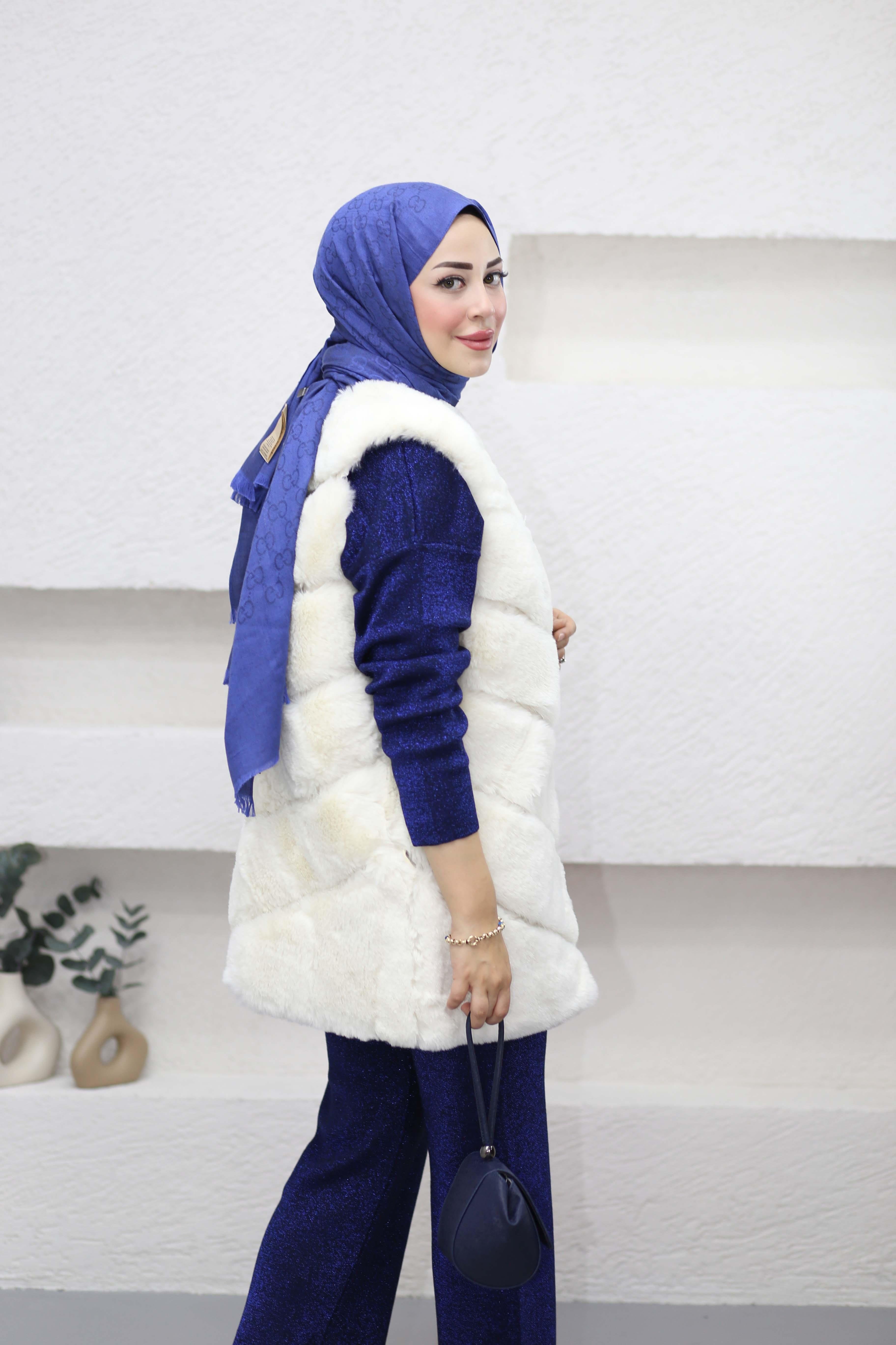 Kürk Yelek (80 cm) Ekru 6879