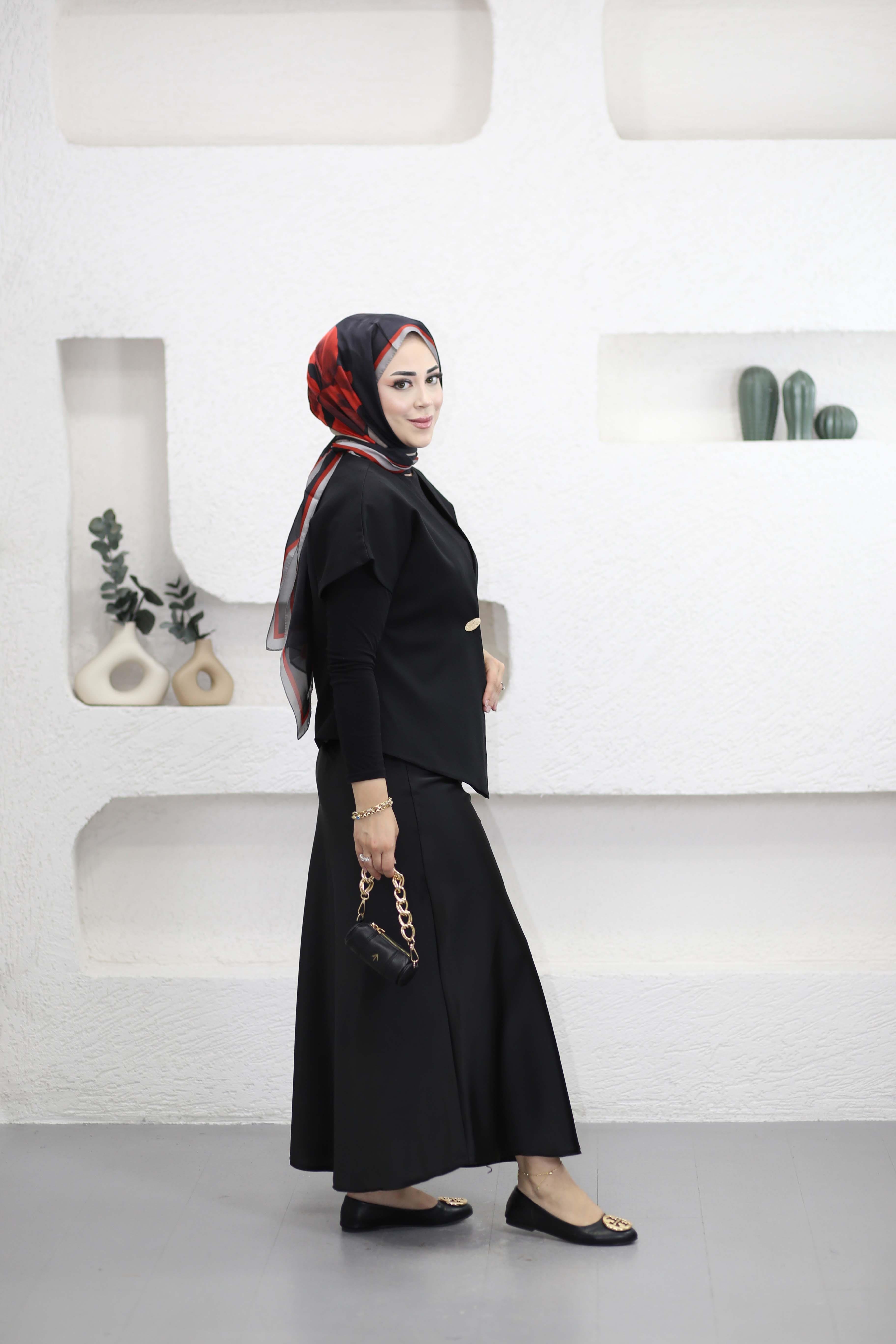 Tek Düğme Yelek Siyah 1188