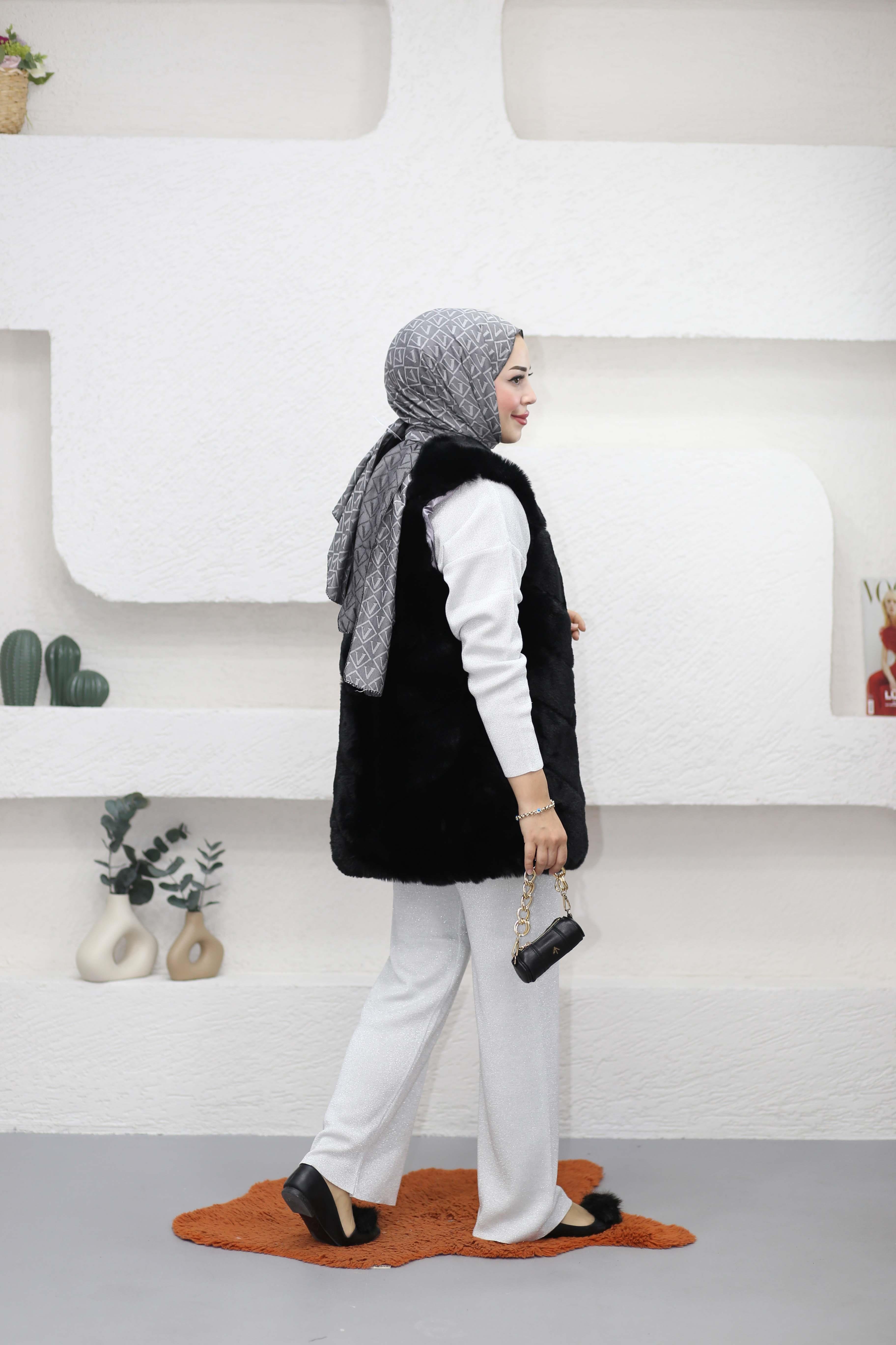 Kürk Yelek (80 cm) Siyah 6879