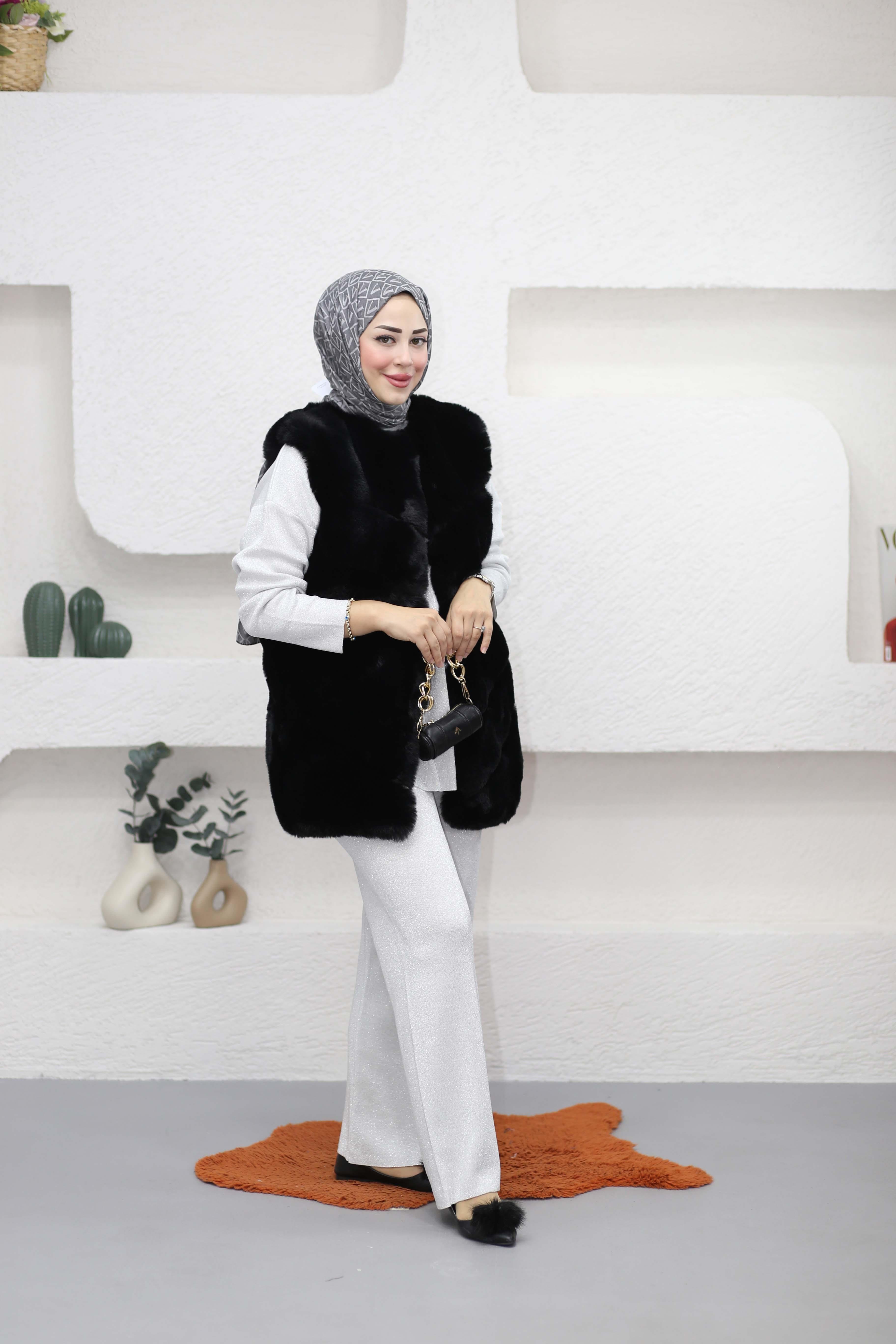 Kürk Yelek (80 cm) Siyah 6879