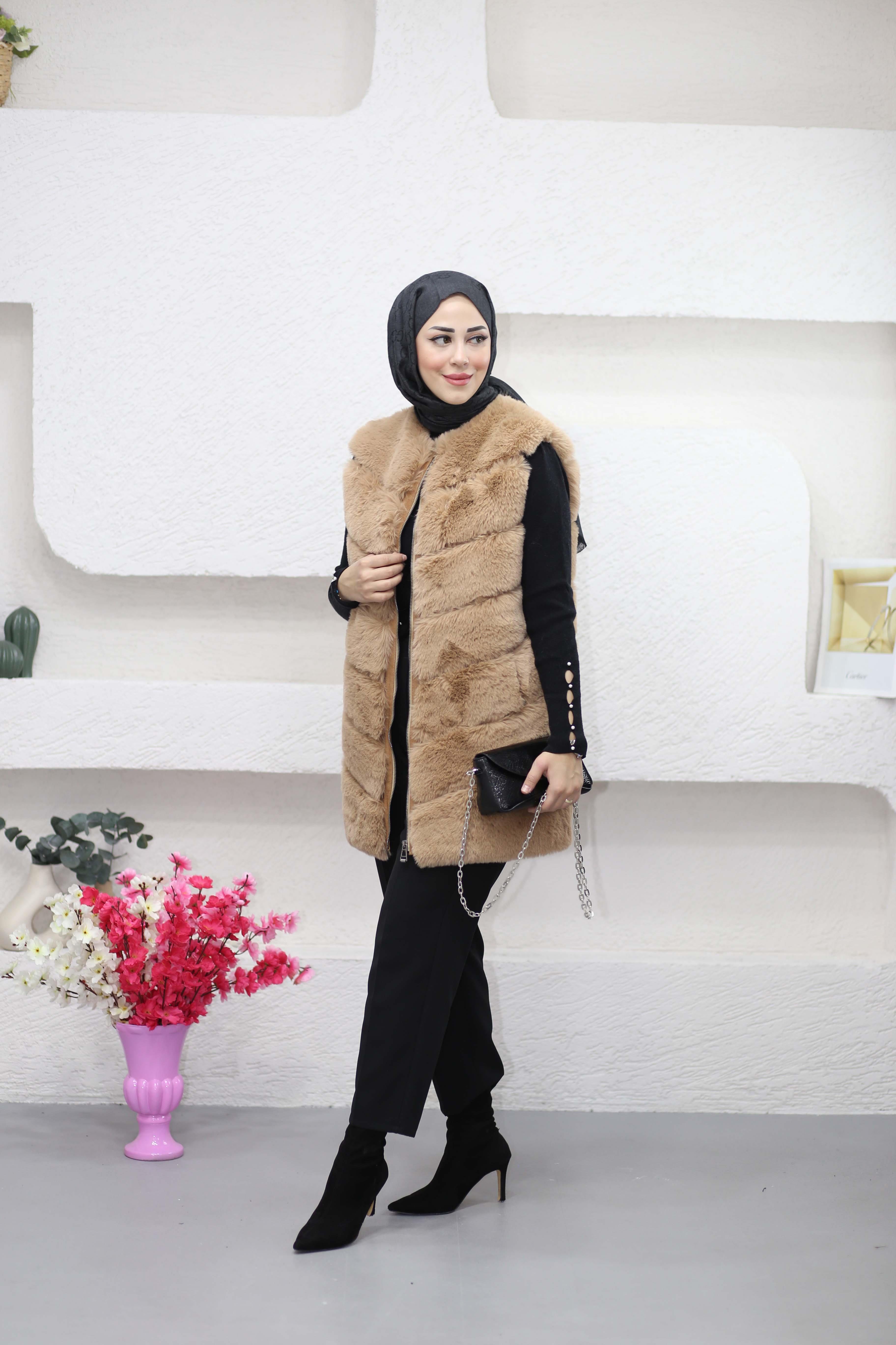 Kürk Yelek (80 cm) Camel 6879