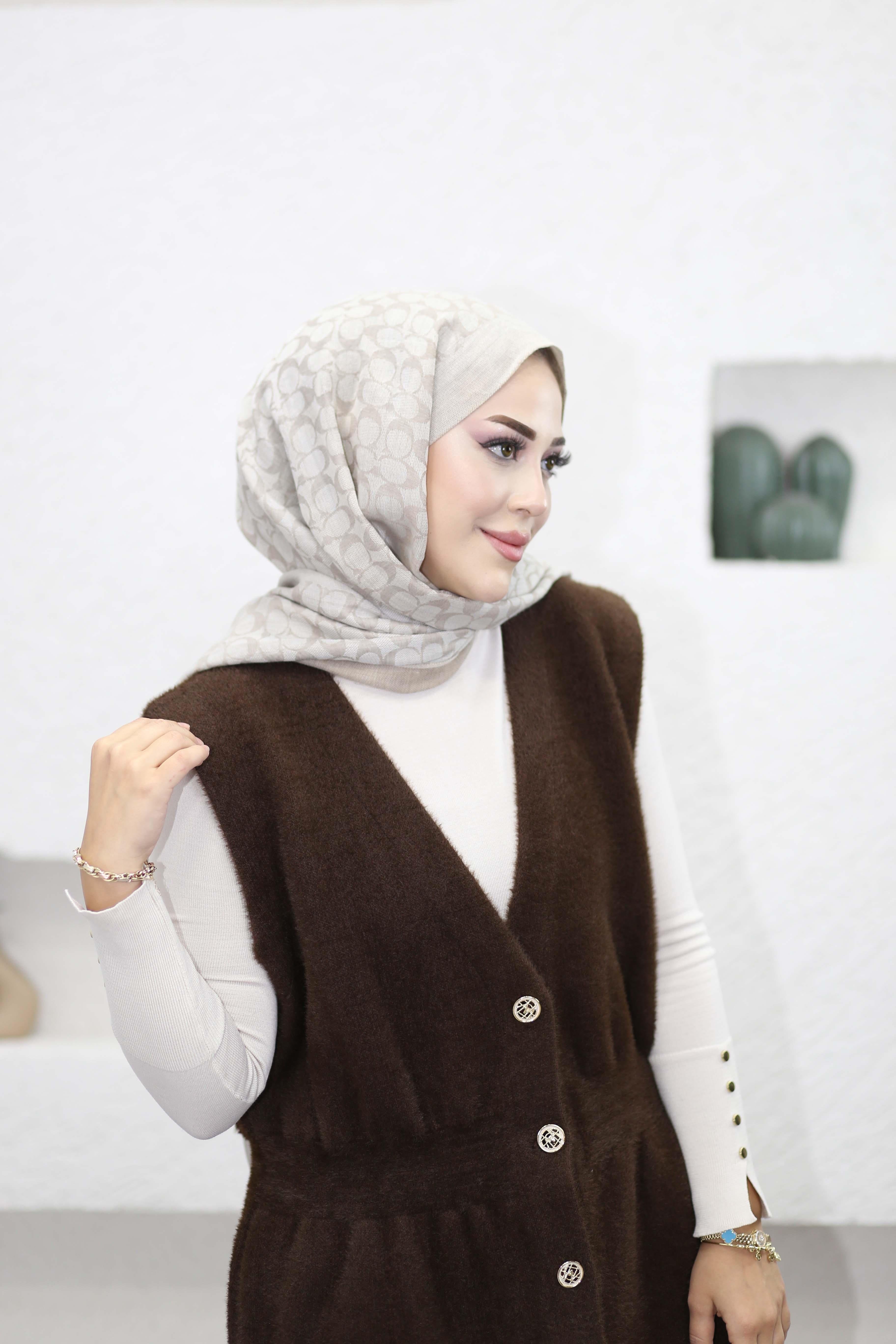 Angora Uzun Yelek Kahverengi 140508