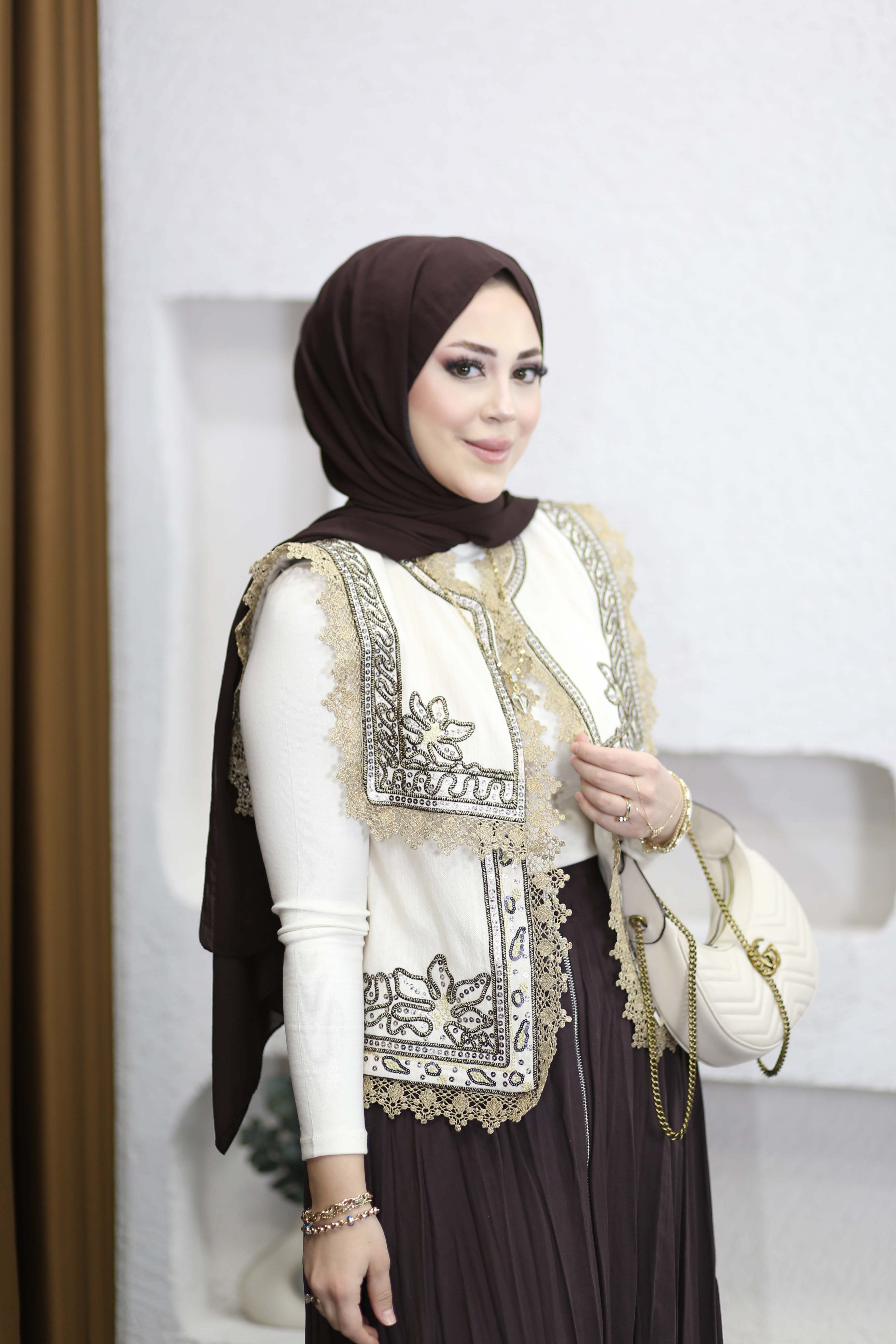 Natural Yelek Krem 38182