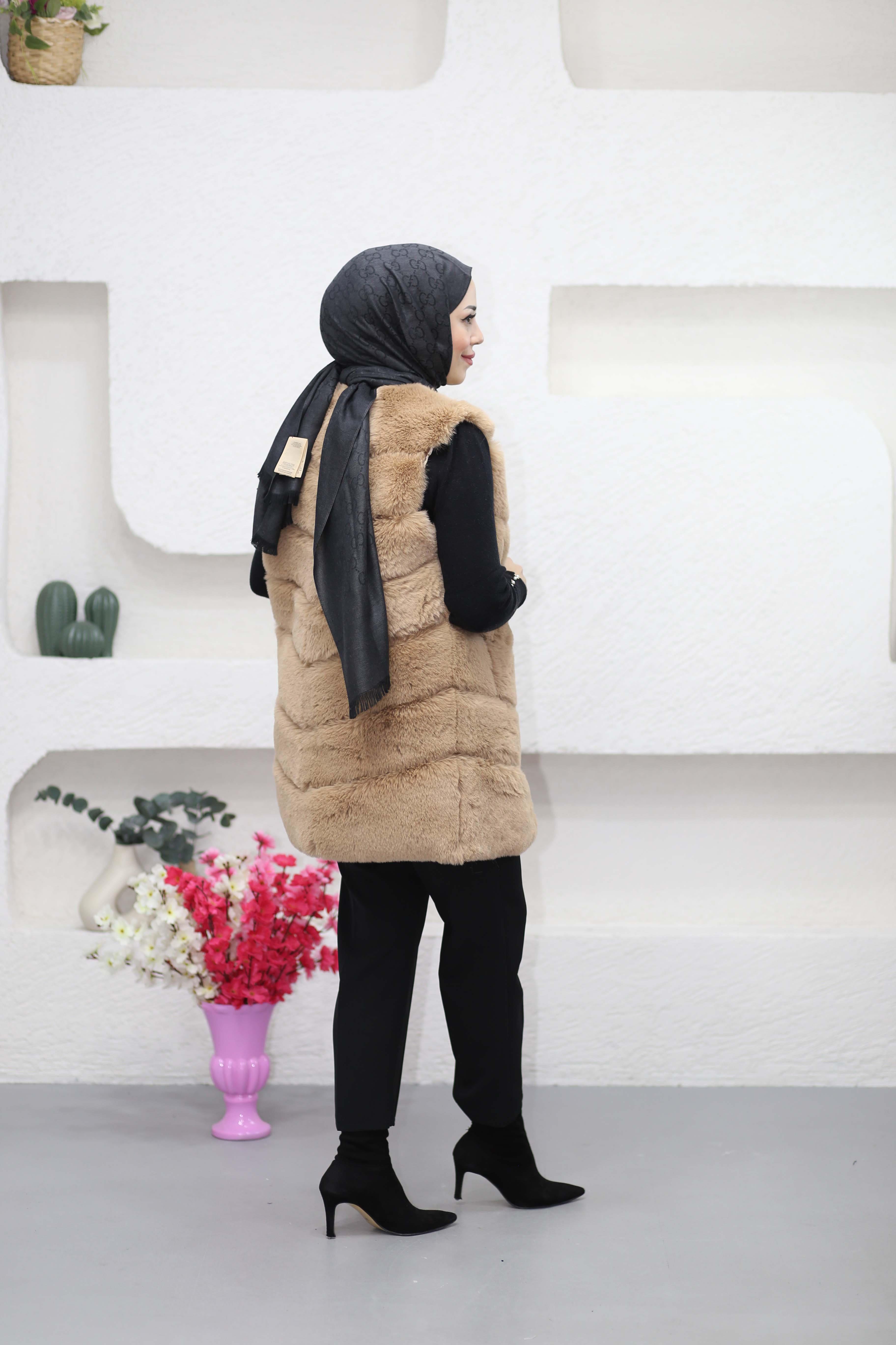 Kürk Yelek (80 cm) Camel 6879