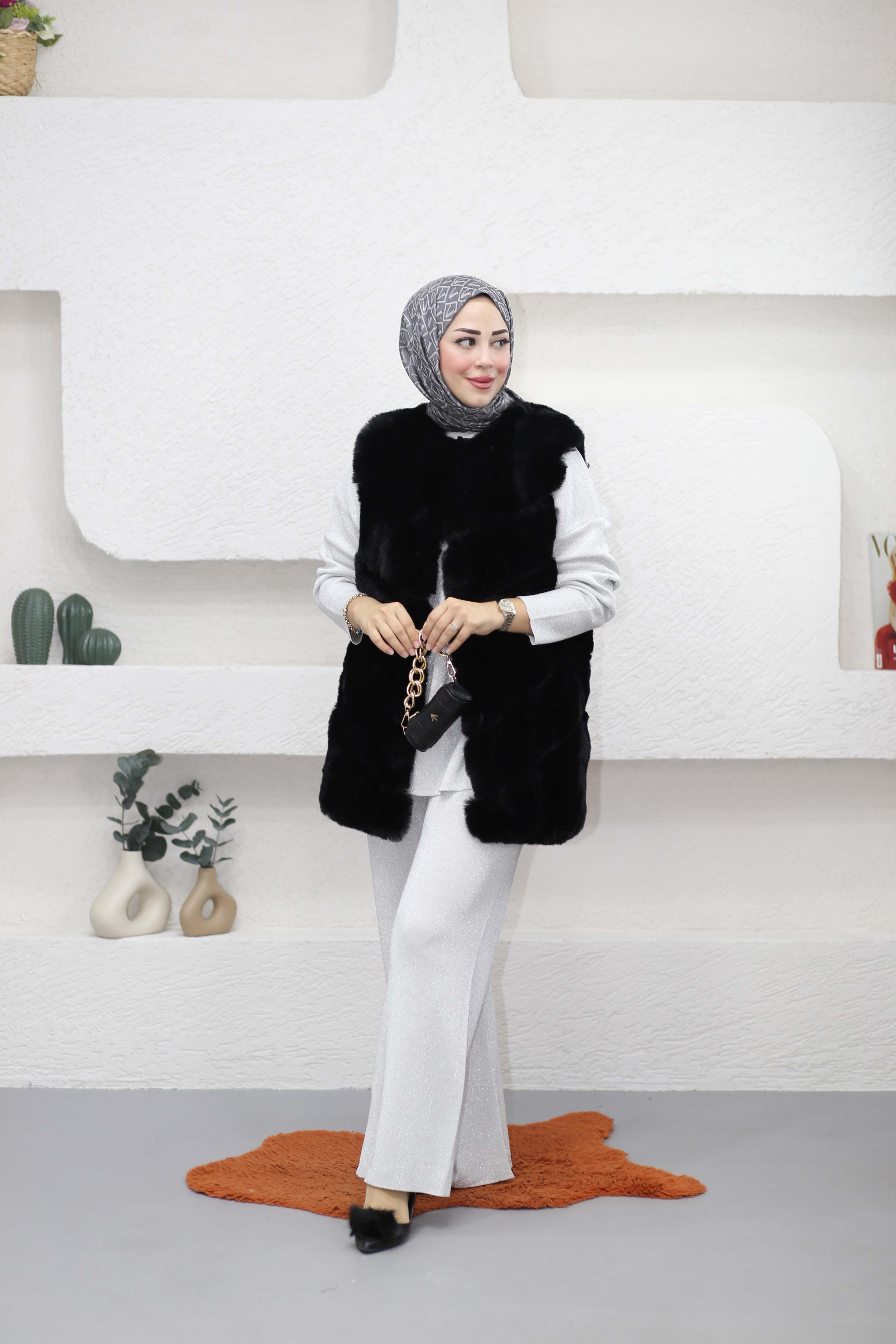 Kürk Yelek (80 cm) Siyah 6879