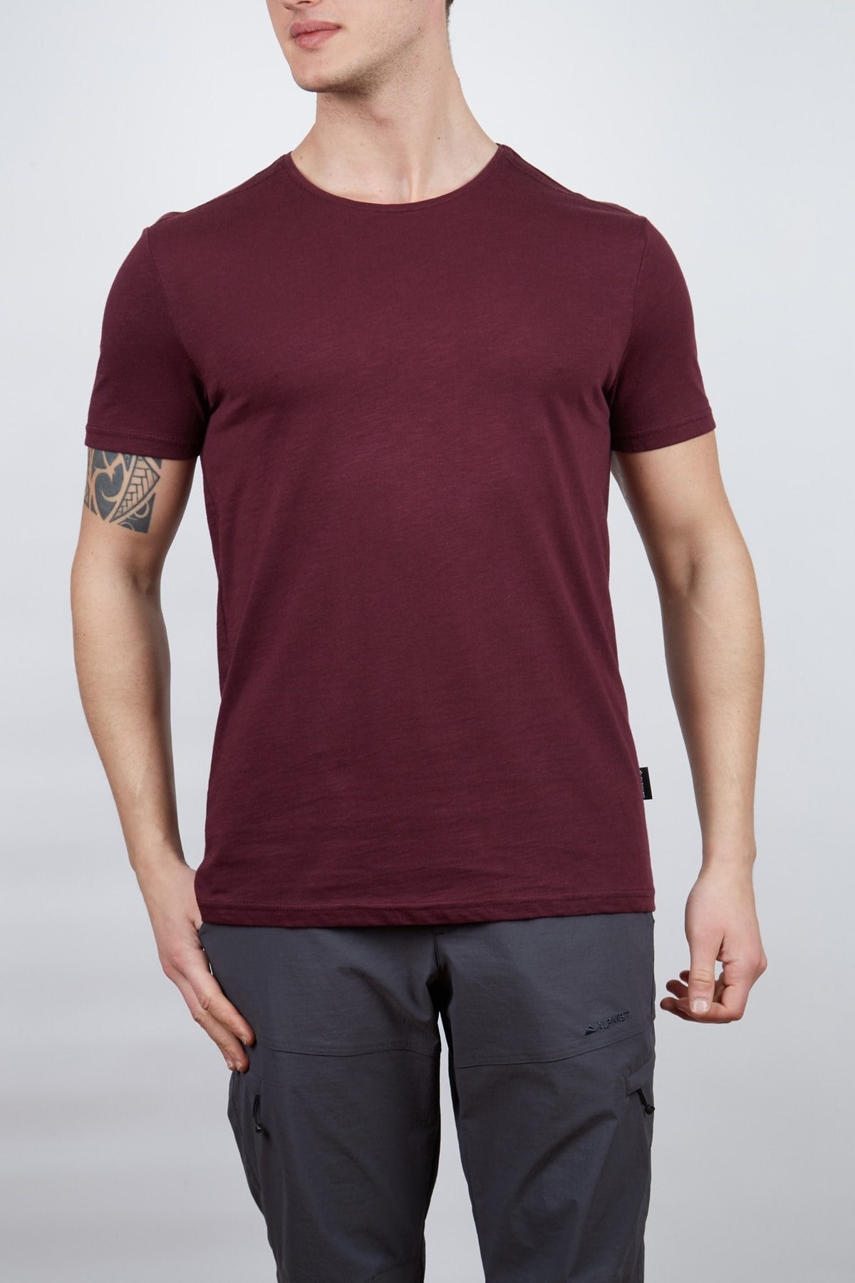 Alpinist Albino Basic T-Shirt - VİŞNE