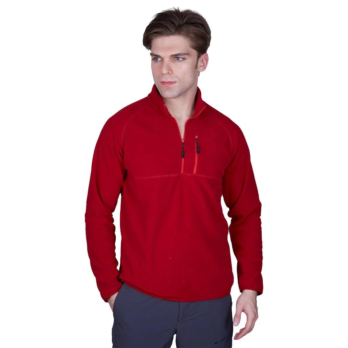 Alpinist Gamma Yarım Fermuarlı Erkek Polar - BORDO