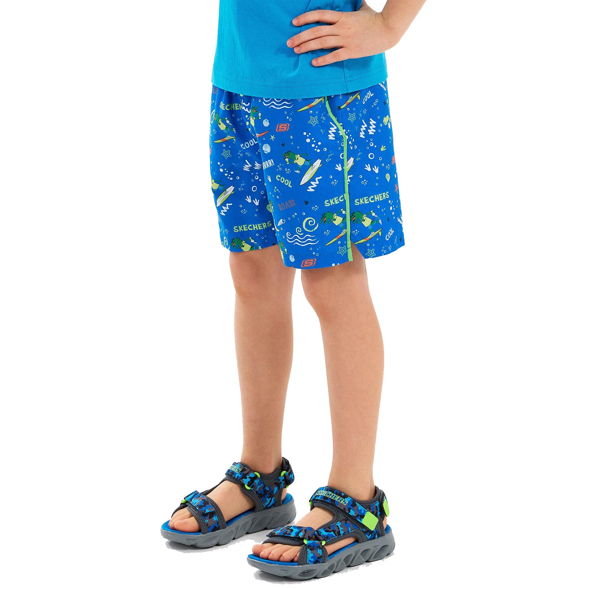 B 5 Inch Allover Print Swimshort - GRİ/BORDO