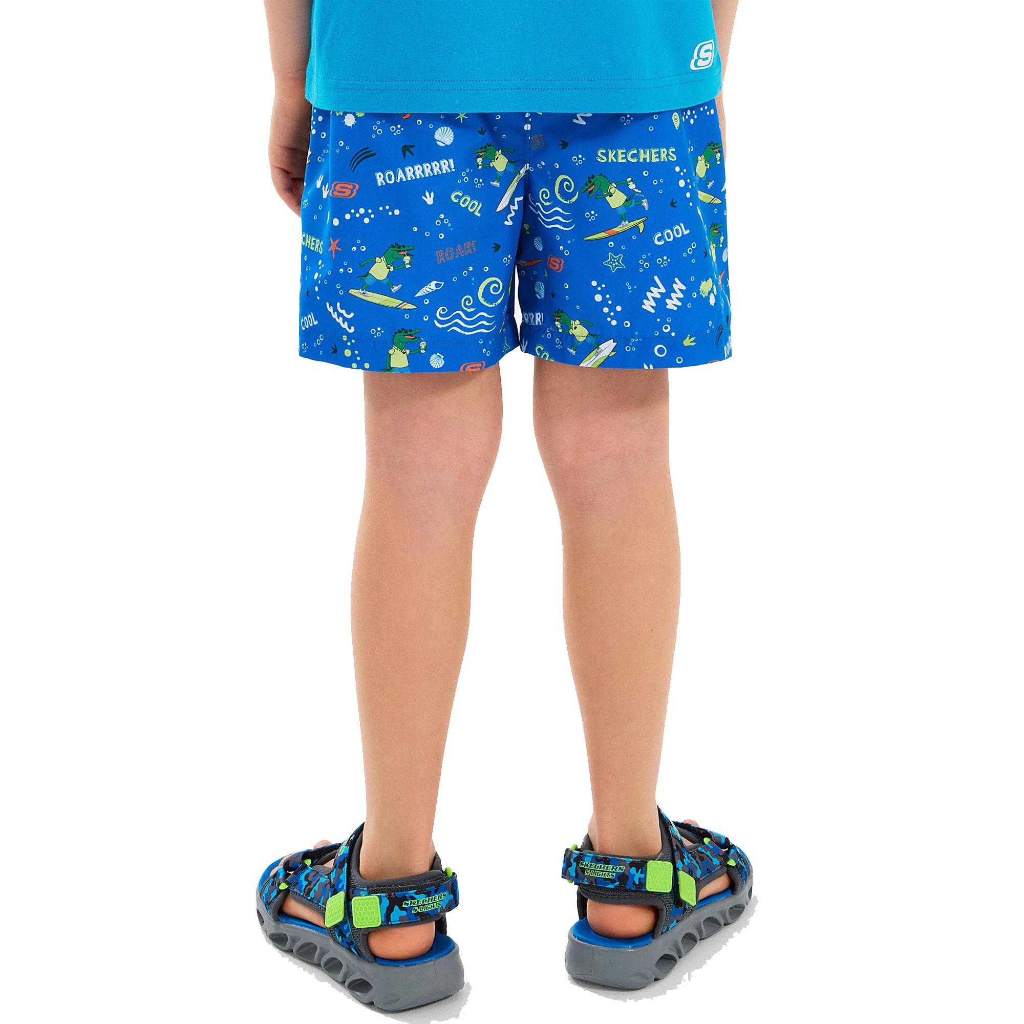 B 5 Inch Allover Print Swimshort - GRİ/BORDO