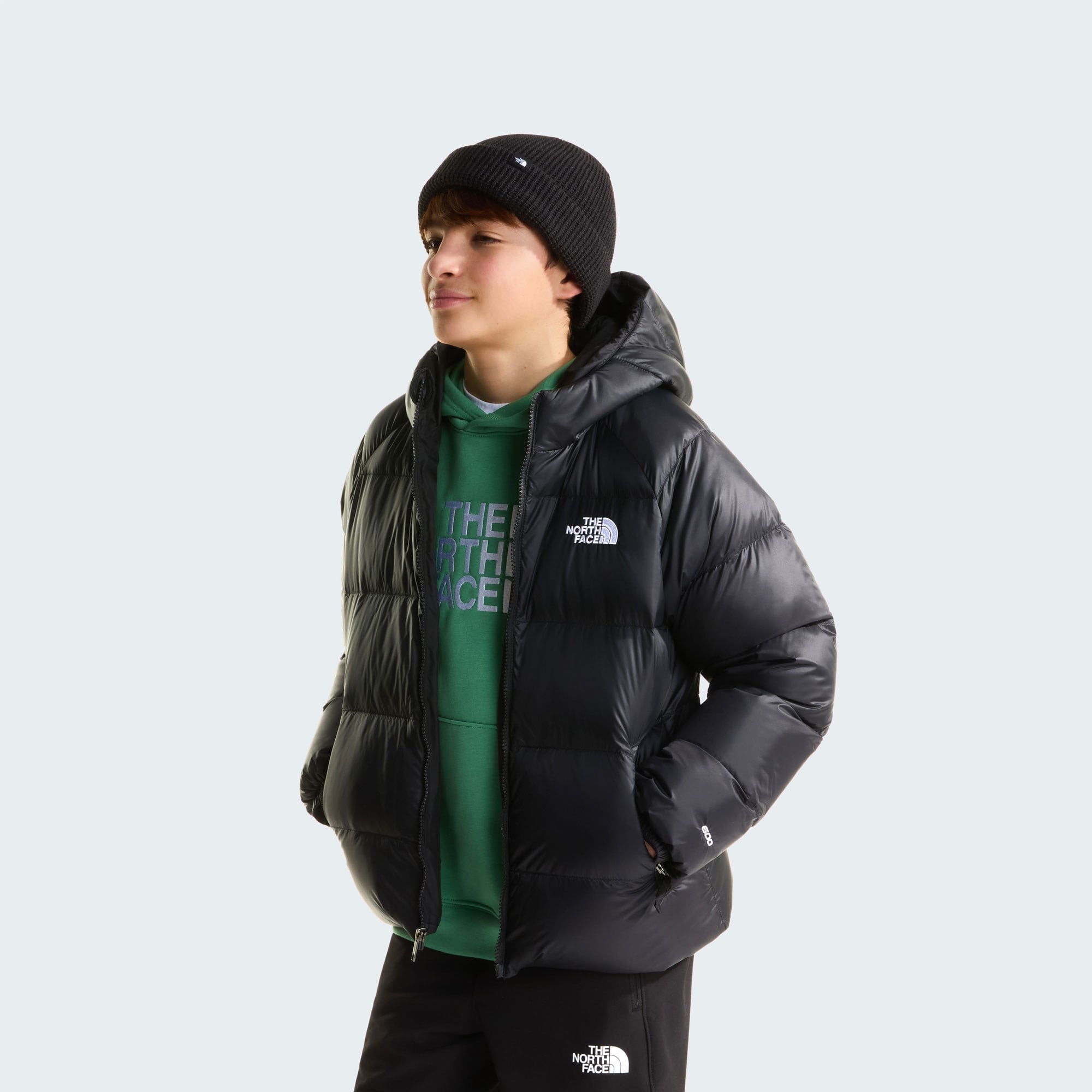 B HYDRENALITE DOWN HOODED JACKET - SIYAH