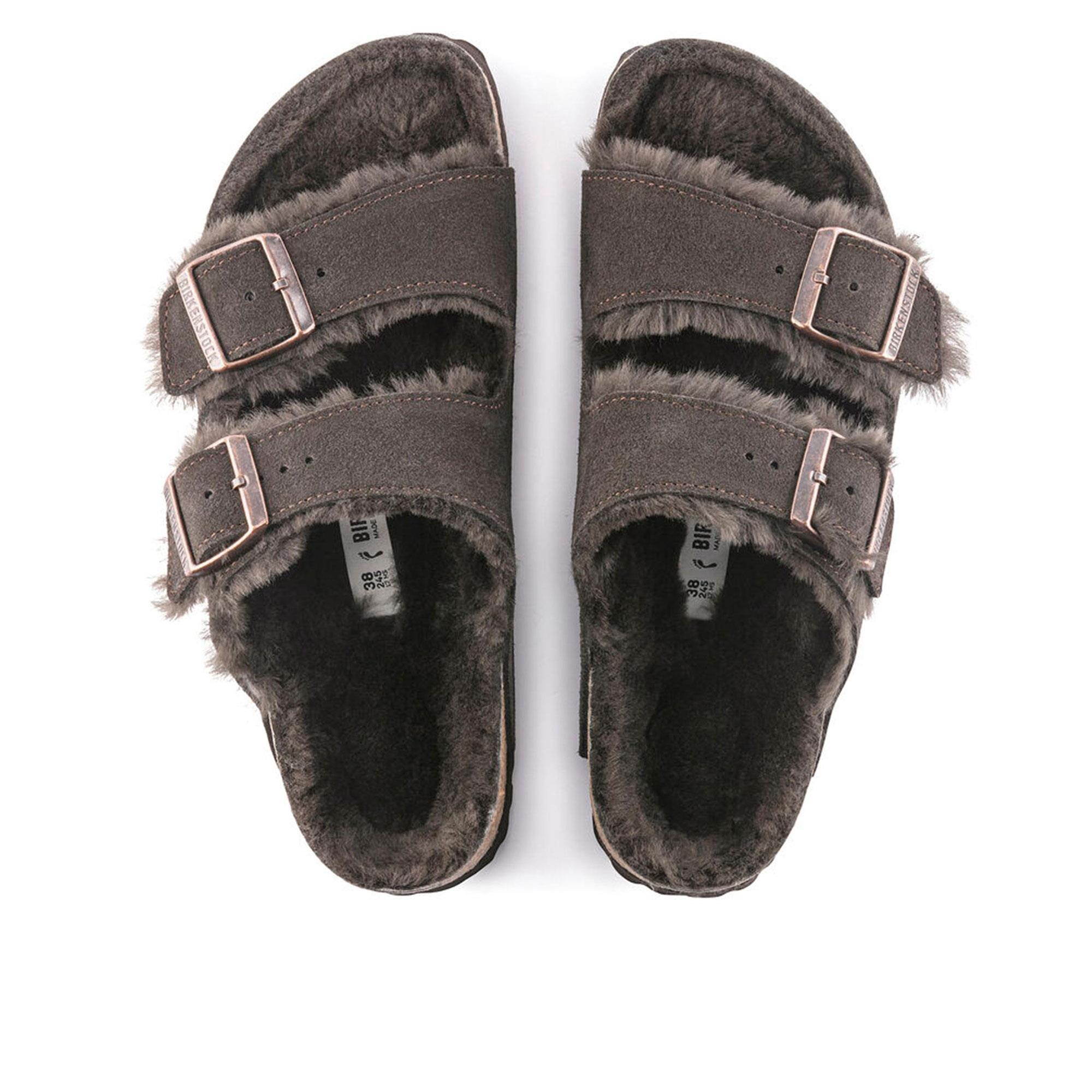 Birkenstock ARIZONA SHEARLING Kadın Terlik - KAHVE(KOYU)