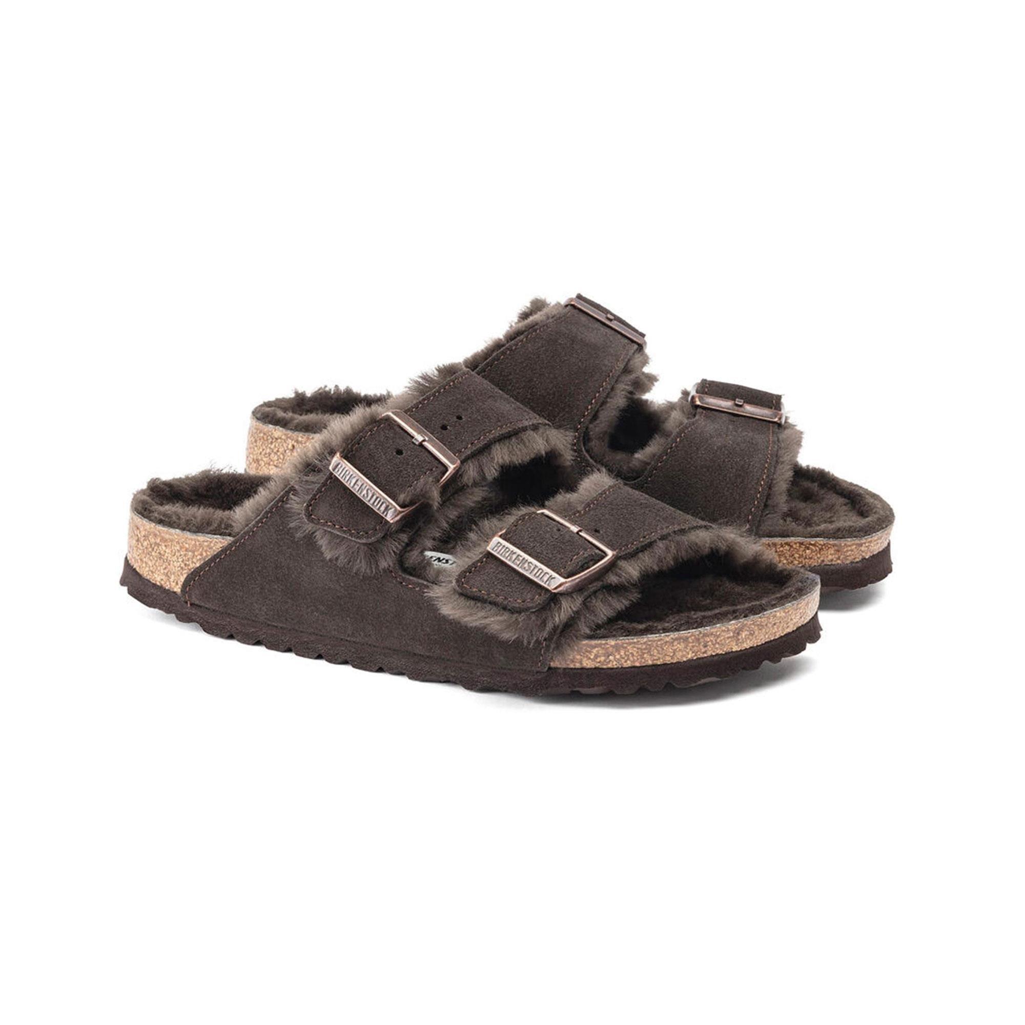 Birkenstock ARIZONA SHEARLING Kadın Terlik - KAHVE(KOYU)