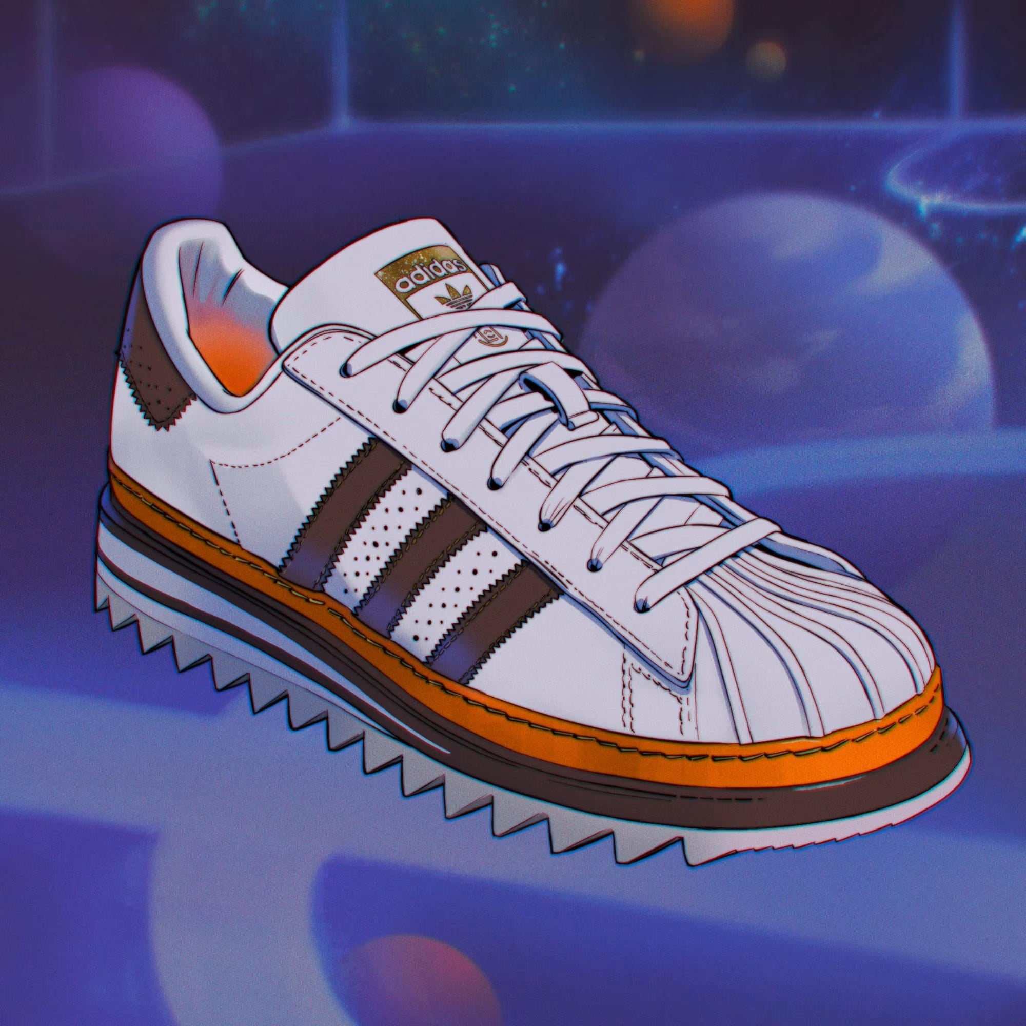 CLOT EX ORANGE SUPERSTAR BY EC - ADIDAS SIYAH