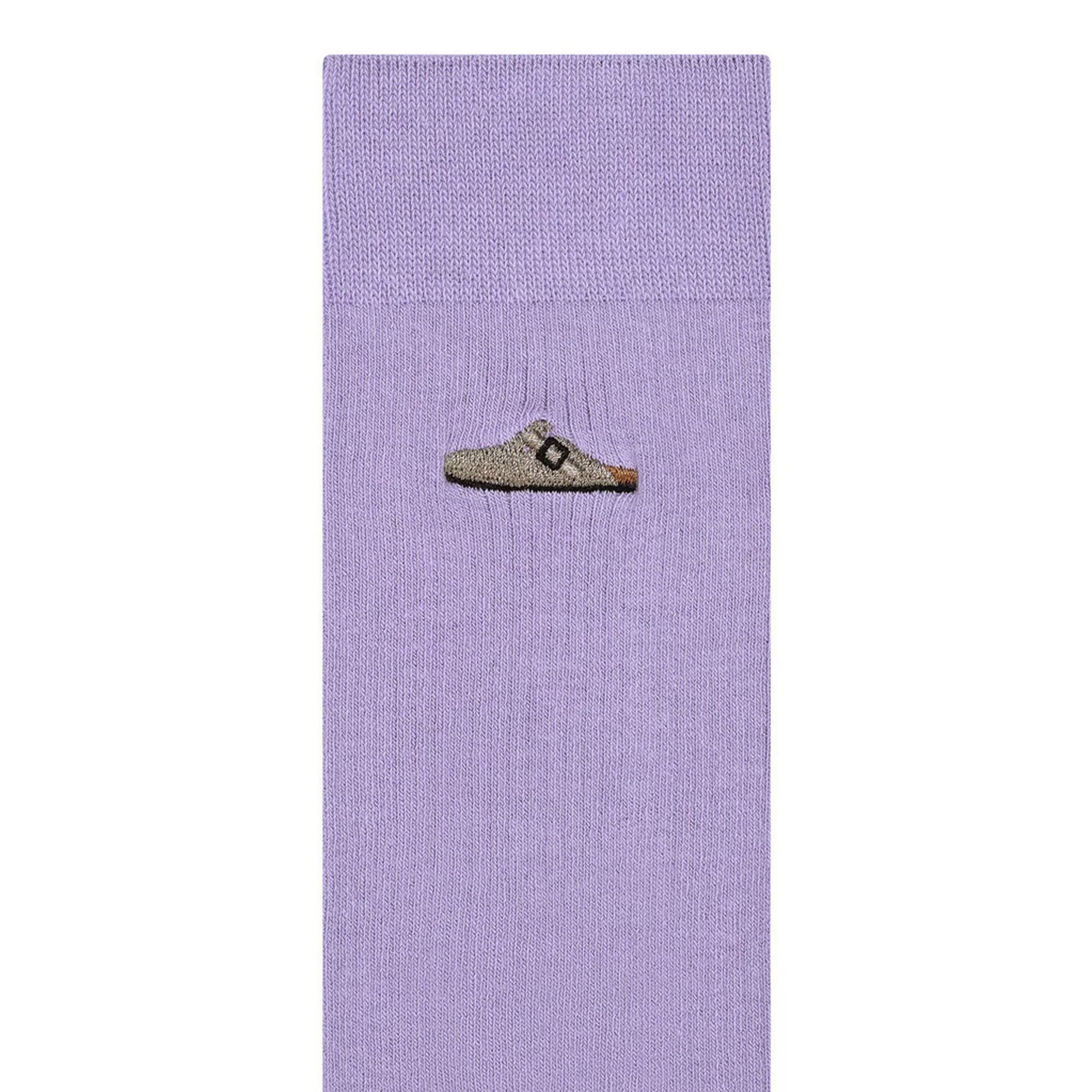 COTTON RIBBED ÇORAP - LİLA