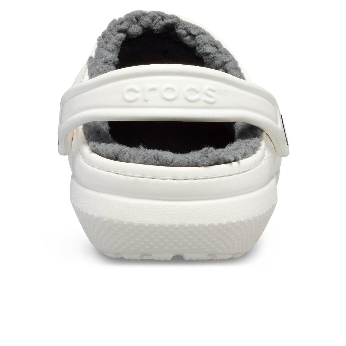 Crocs CLASSİC LİNED CLOG  Kadın Terlik - BEYAZ/GRİ