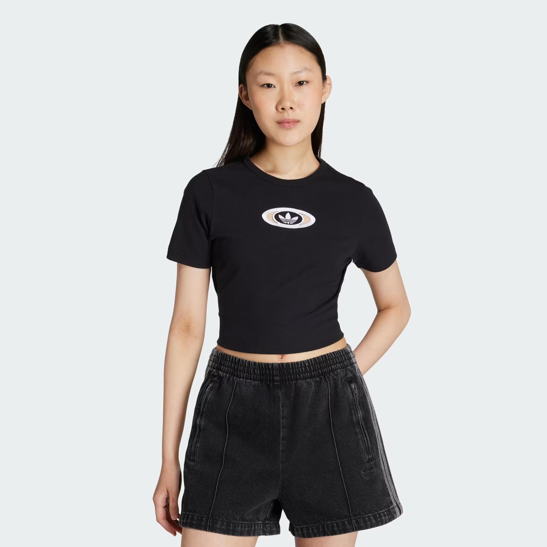 CUT OUT RIB TEE - ADIDAS SIYAH
