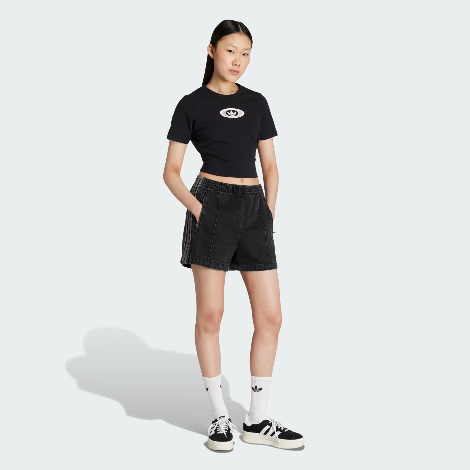 CUT OUT RIB TEE - ADIDAS SIYAH