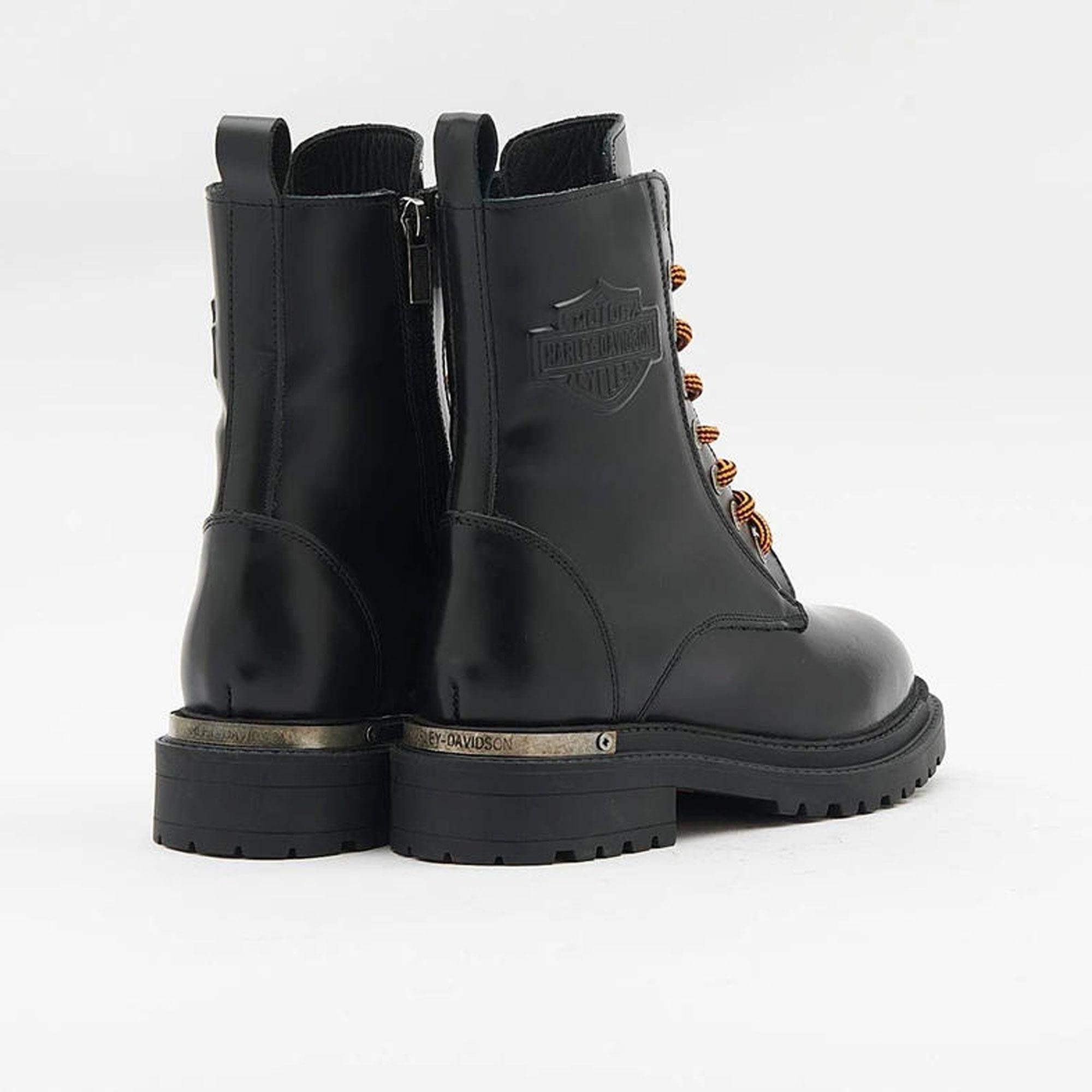 HARLEY DAVIDSON REBEL KADIN BOT - SİYAH BASKILI DERİ