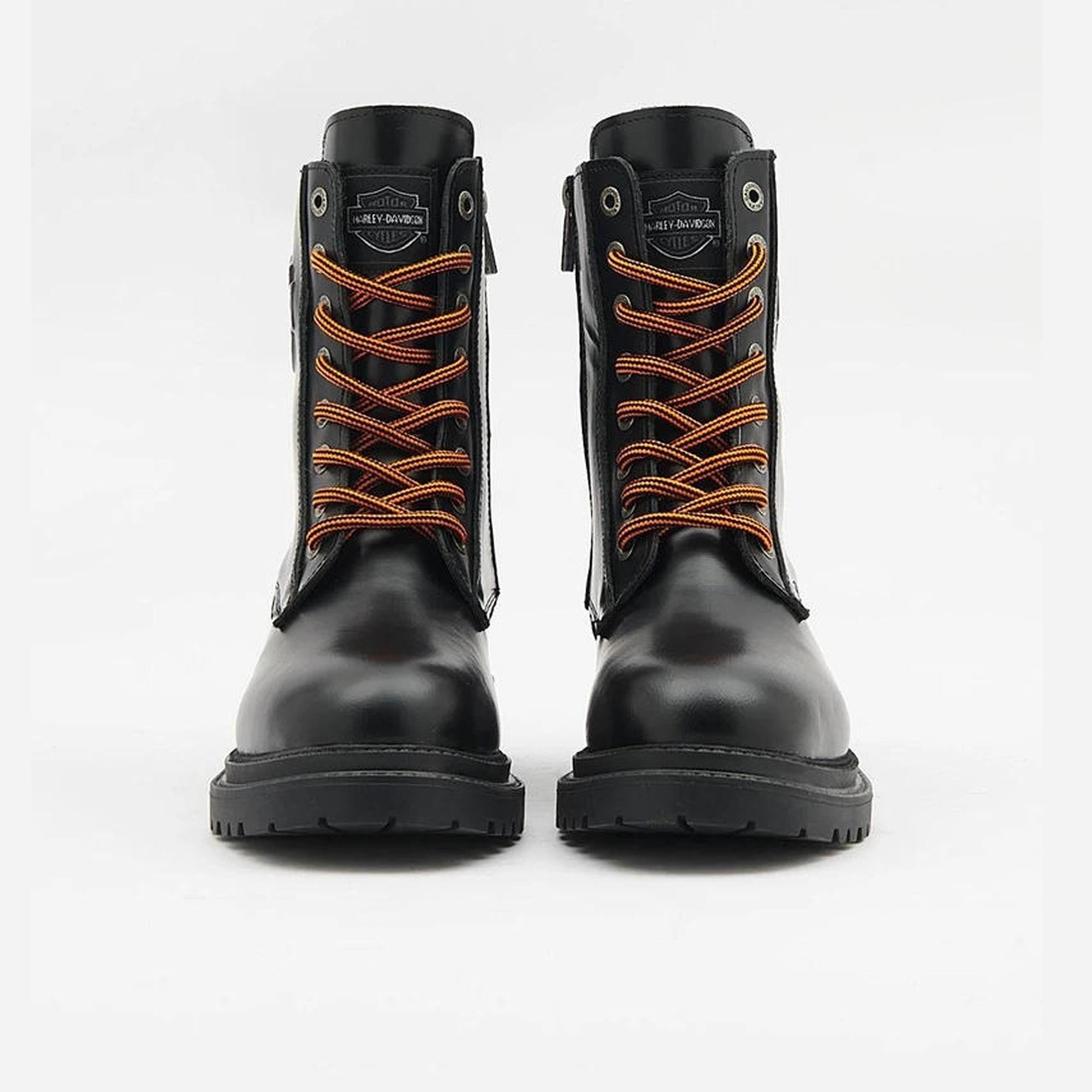 HARLEY DAVIDSON REBEL KADIN BOT - SİYAH BASKILI DERİ