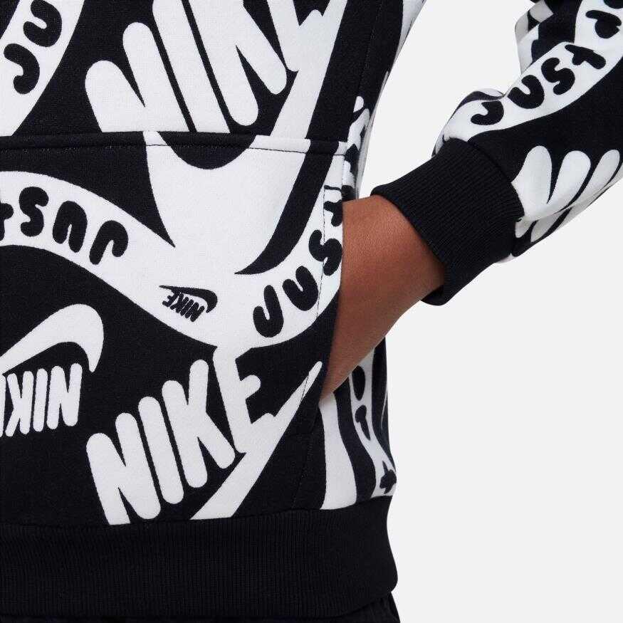 K CLUB FLC HBR PO HOODIE AOP - BEYAZ