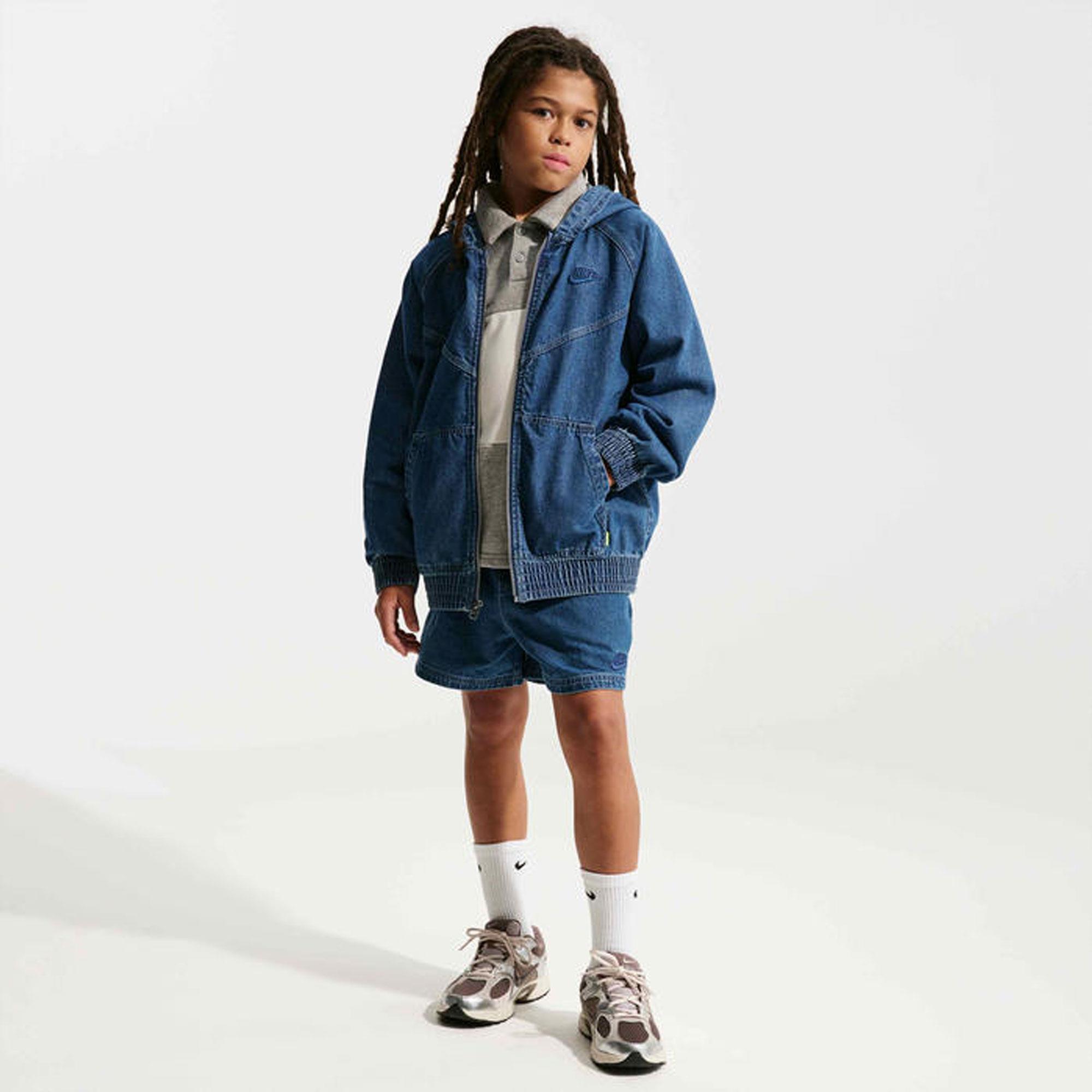 K NSW WR DENIM FZ JACKET - KAHVE/YEŞİL