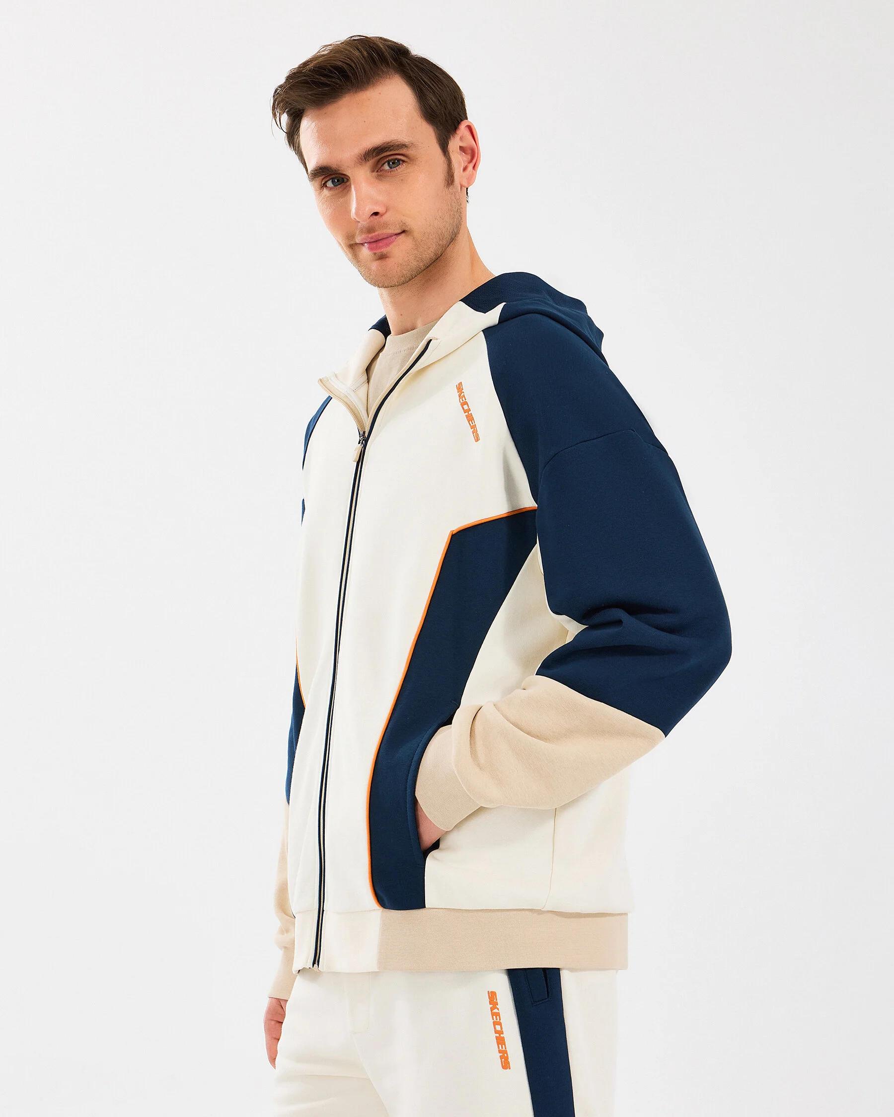 M Diagonel Lw Fleece Fullzip Hoodie Sweatshirt - SİYAH(MAT)